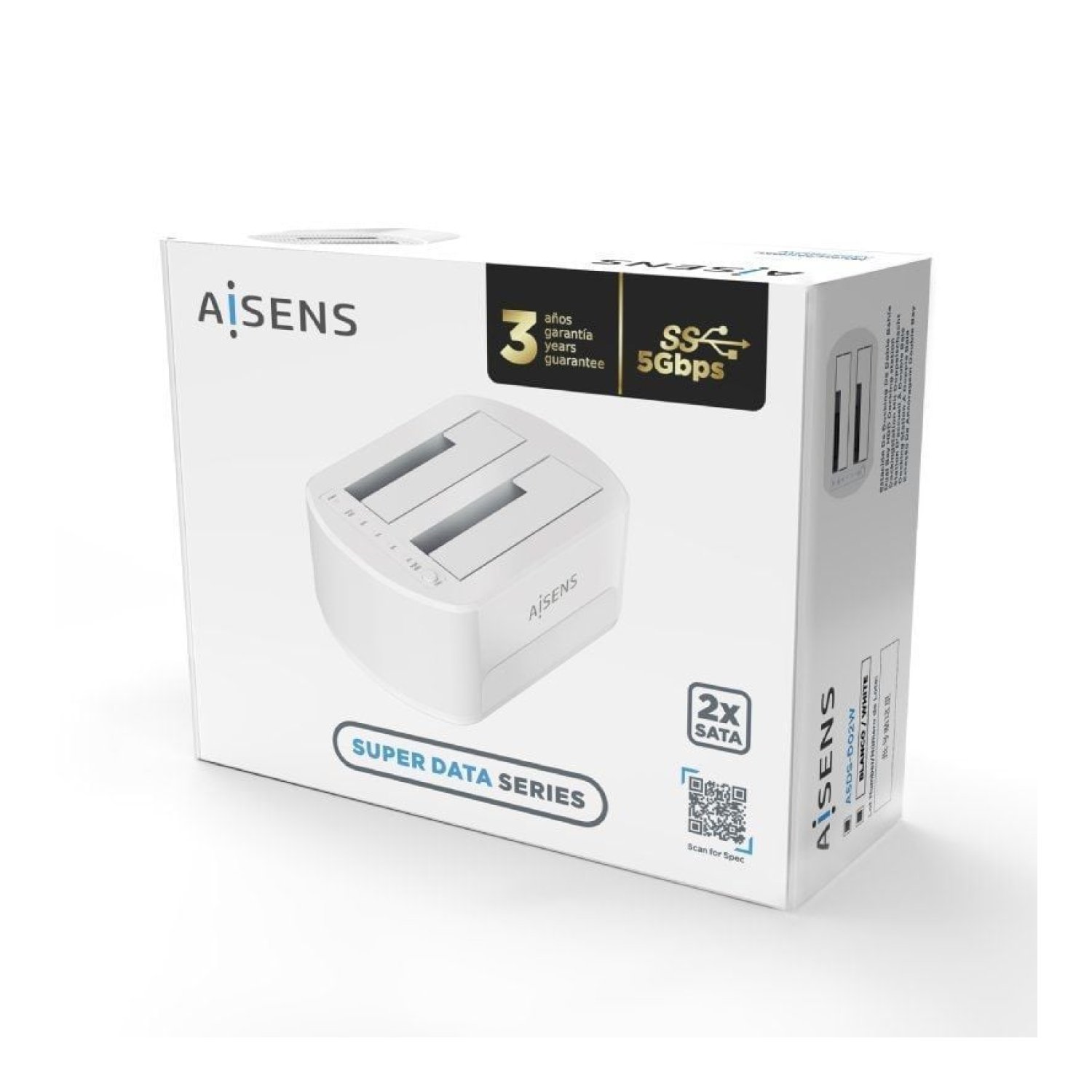 Aisens ASDS-D02W · Docking Station para Discos Duros · Dual Bahía · USB