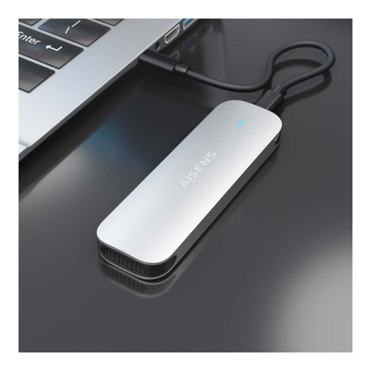 Aisens ASM2-025SL · Caja Externa SSD M.2 NVMe · USB 3.2 · Sin tornillos