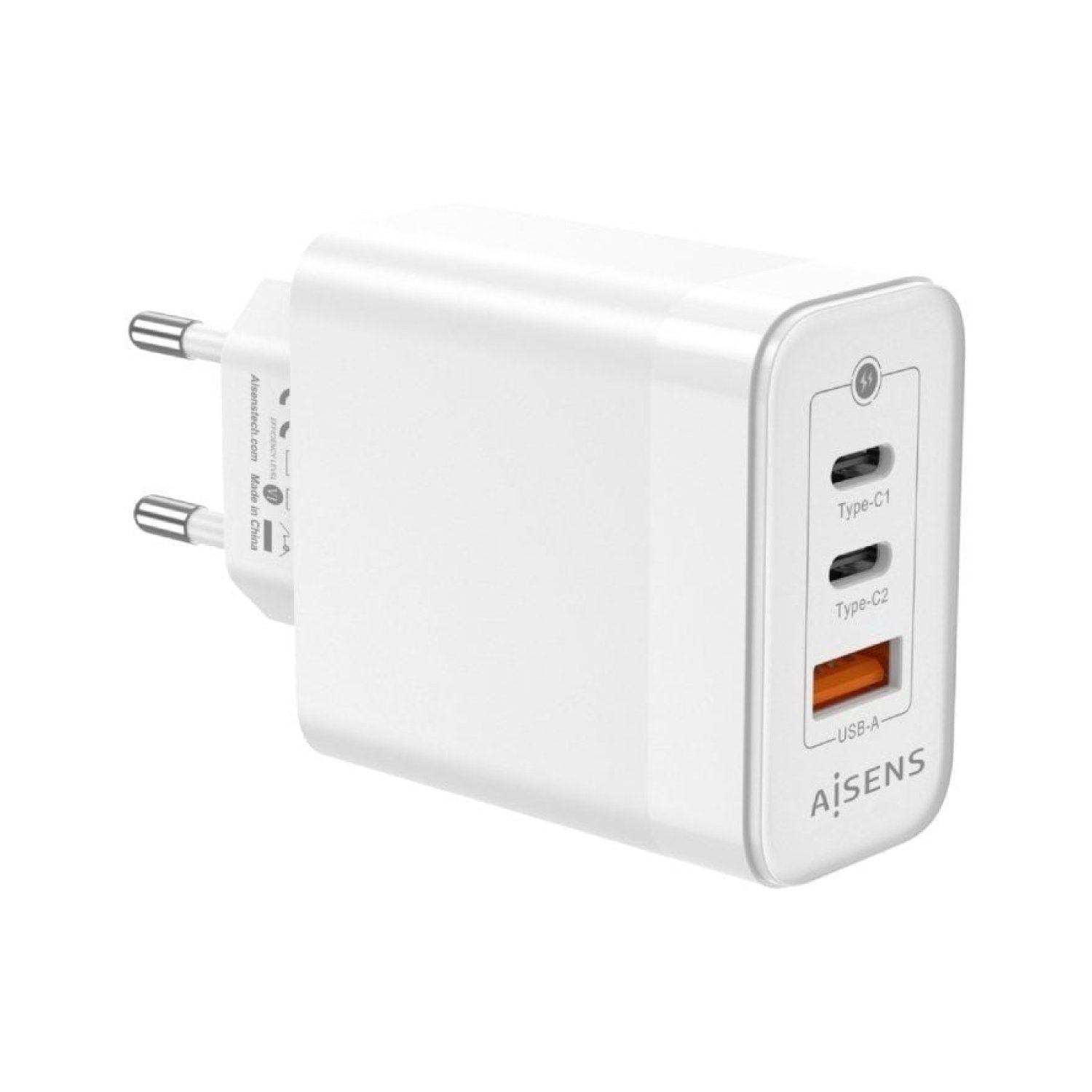 Aisens Cargador GaN 65W · 2x USB-C · 1x USB · Carga Rápida
