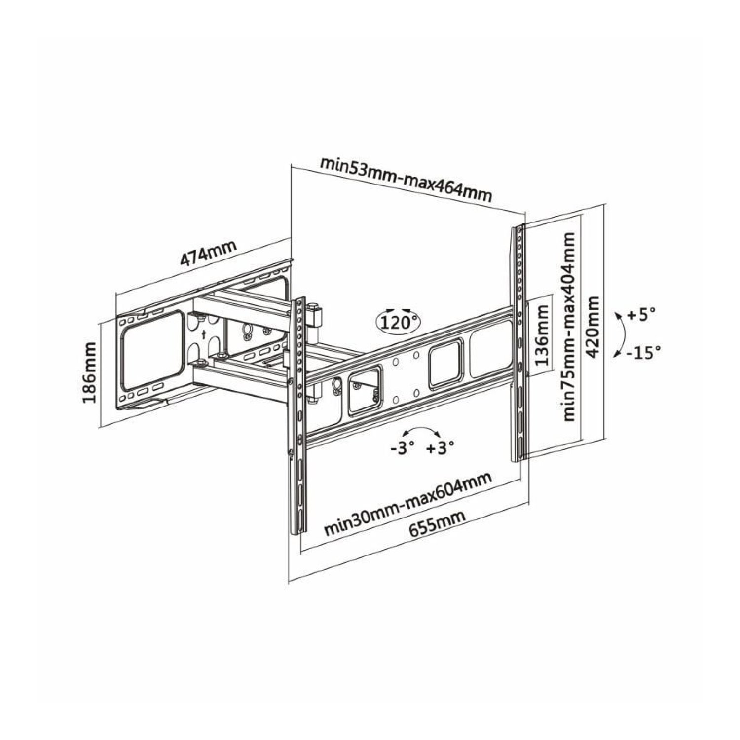 Aisens WT70TSLE · Soporte Pared TV 37-70" · Giratorio Inclinable · Hasta 40kg