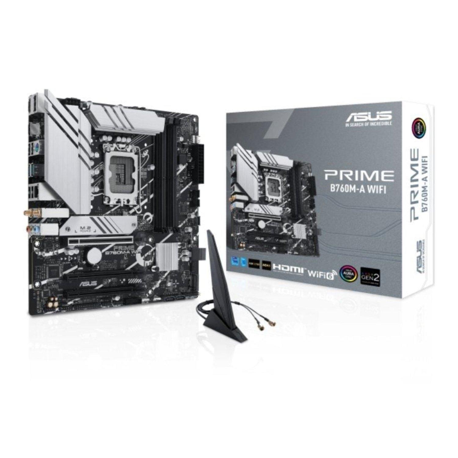 Asus Prime B760M-A · Socket 1700 · Micro ATX · DDR5 · PCIe 4.0 · WiFi
