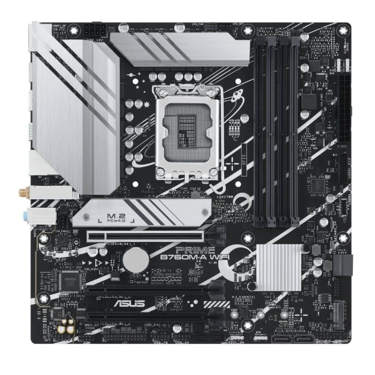 Asus Prime B760M-A · Socket 1700 · Micro ATX · DDR5 · PCIe 4.0 · WiFi