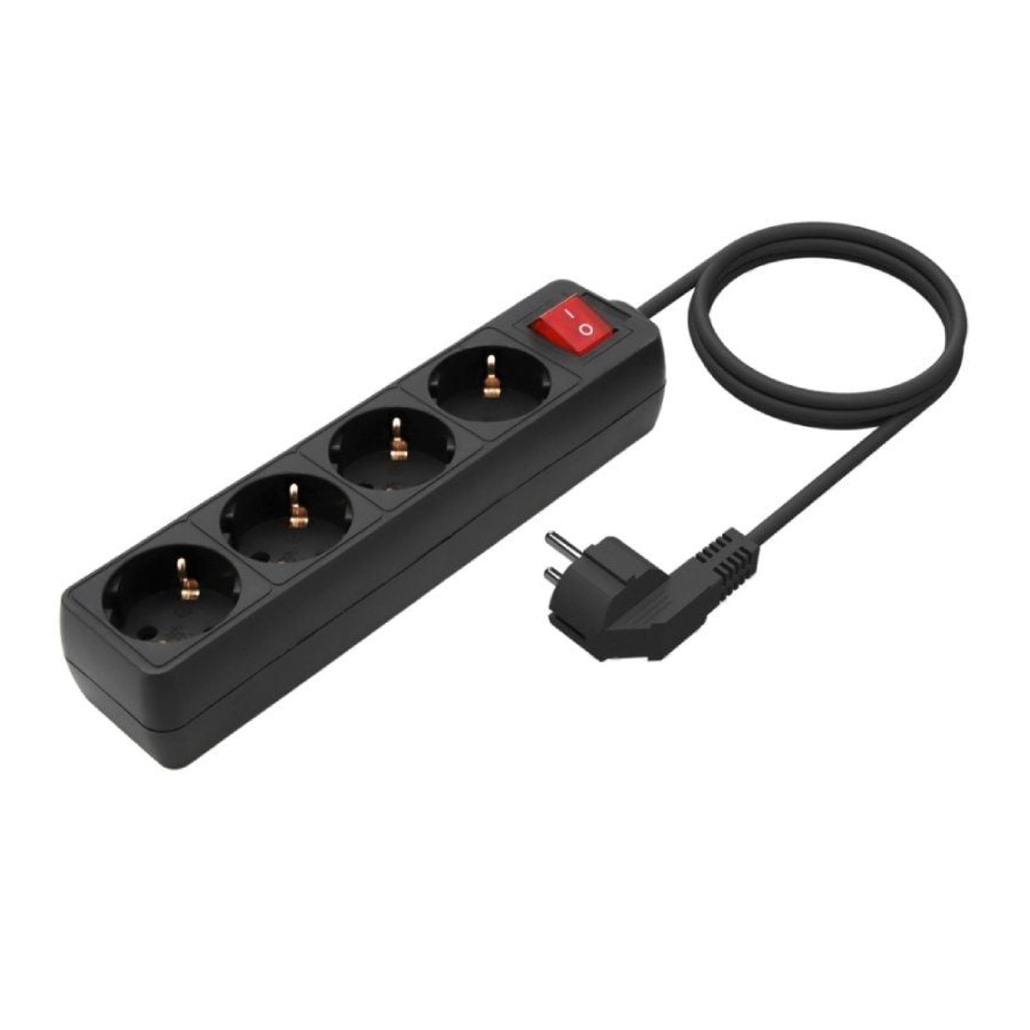 Aisens · Regleta 4 Tomas · Cable 1,4m · Interruptor · Negro