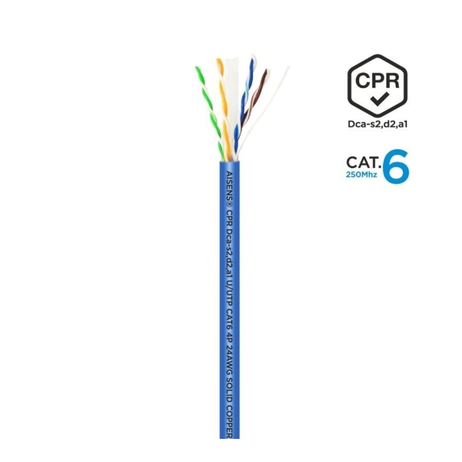 Aisens · Cable RJ45 UTP Cat.6 · 305m · AWG24 LSZH CPR Dca · Azul
