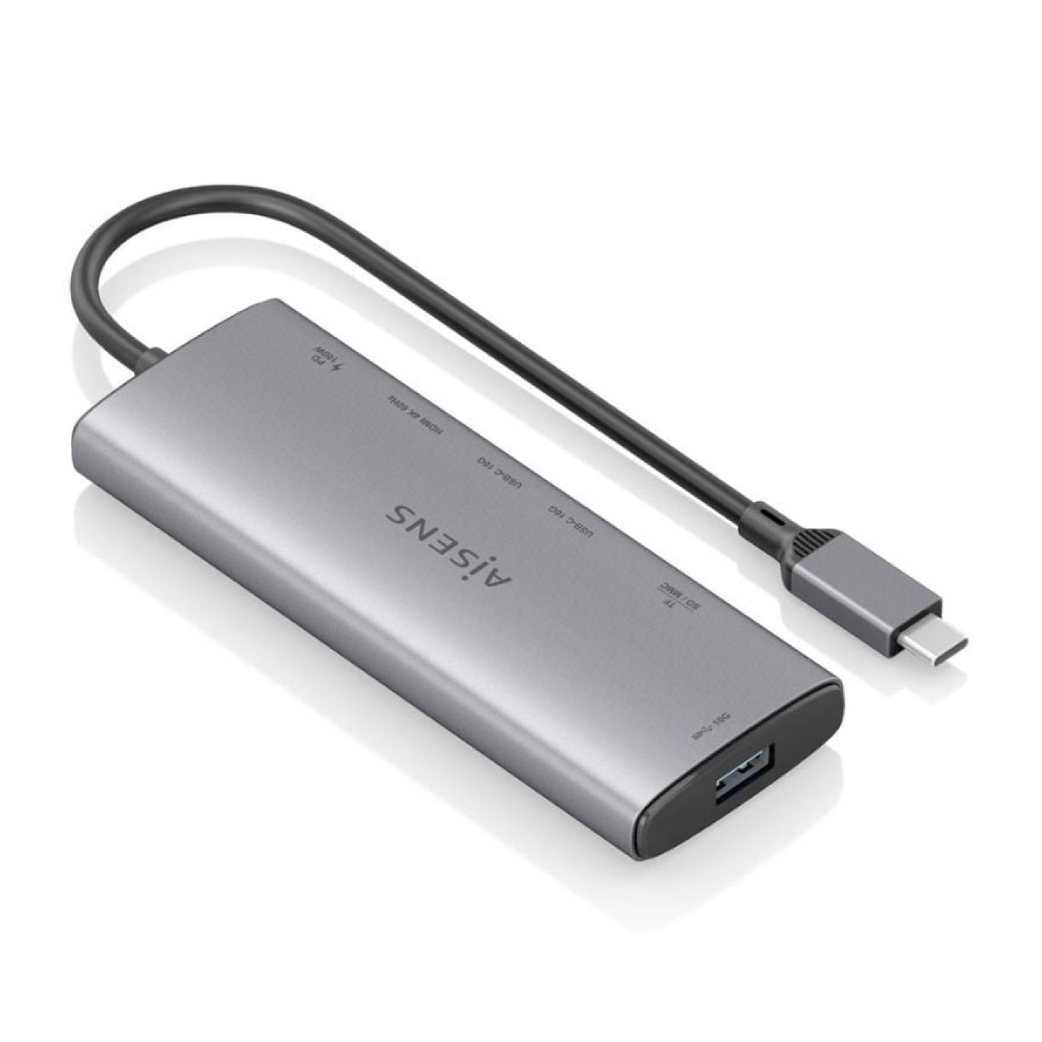 Aisens Docking USB Tipo-C · HDMI 4K · 3 Puertos USB · Lector Tarjetas · PD