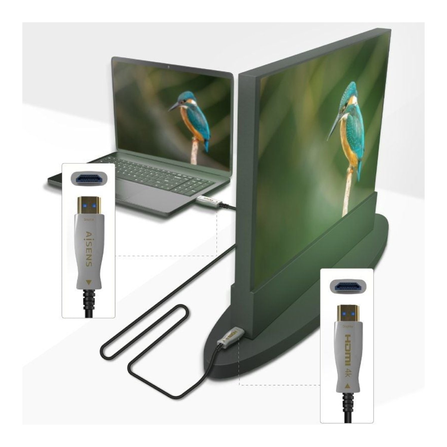 Aisens Cable HDMI 2.0 · 4K · 100m · Macho/Macho · Negro