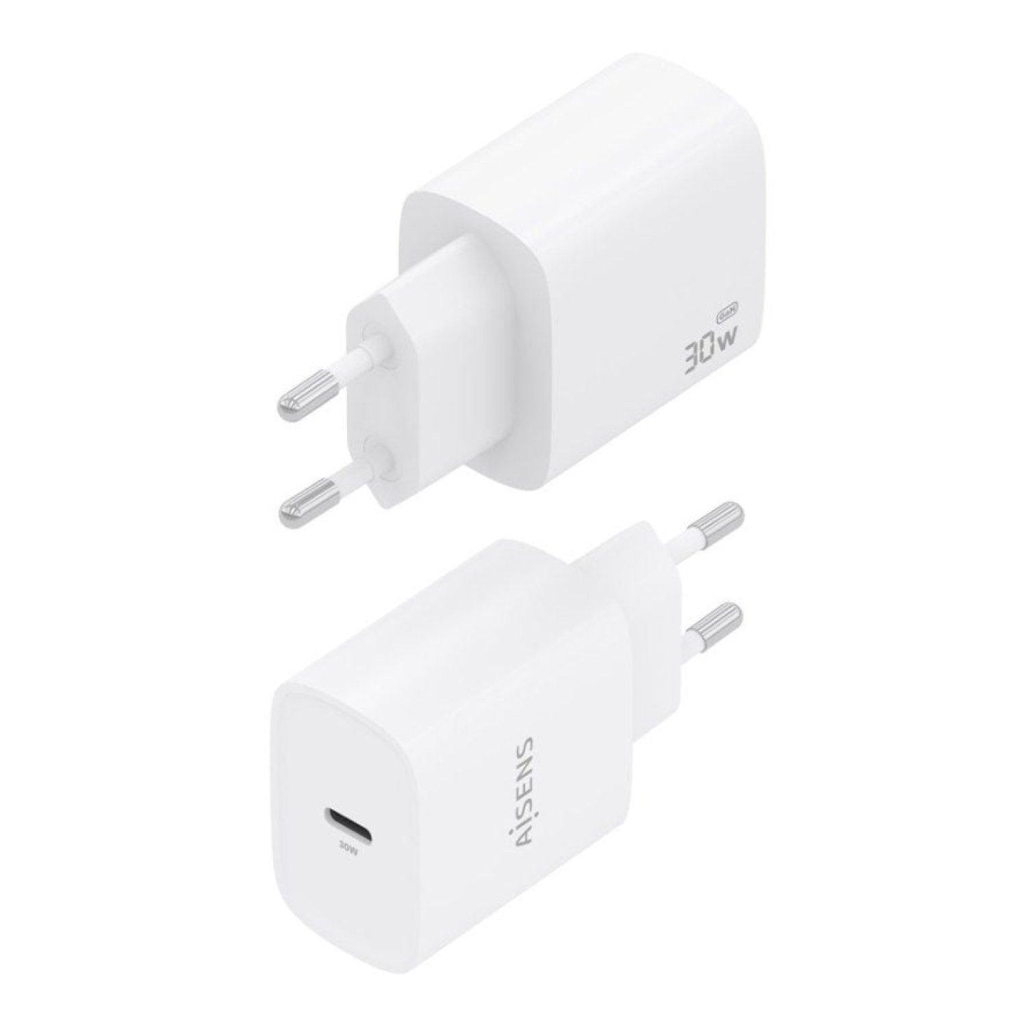 Aisens Cargador GaN · 30W · 1x USB-C · Blanco