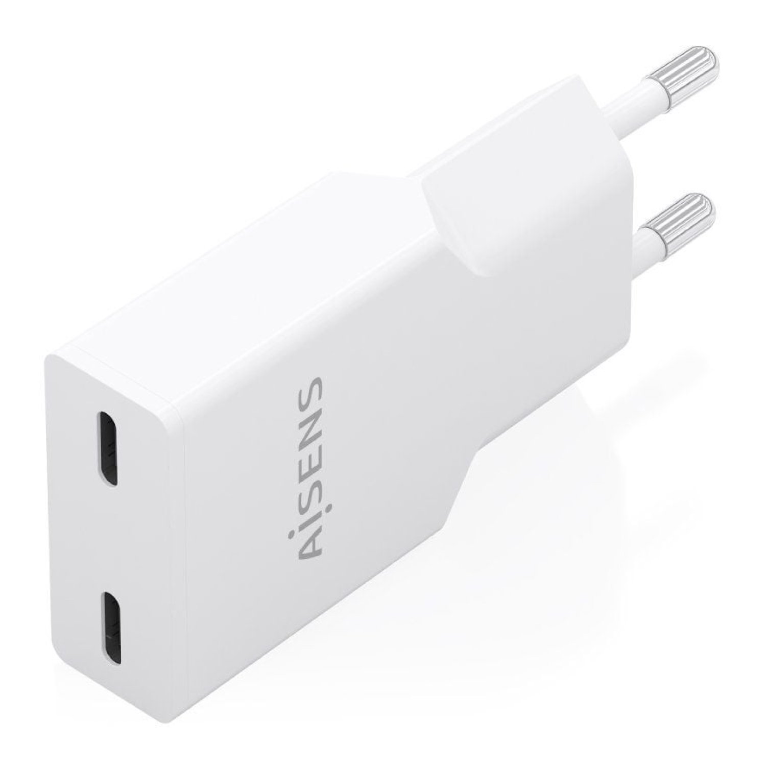 Aisens Cargador GaN · 2x USB-C · 30W · Blanco