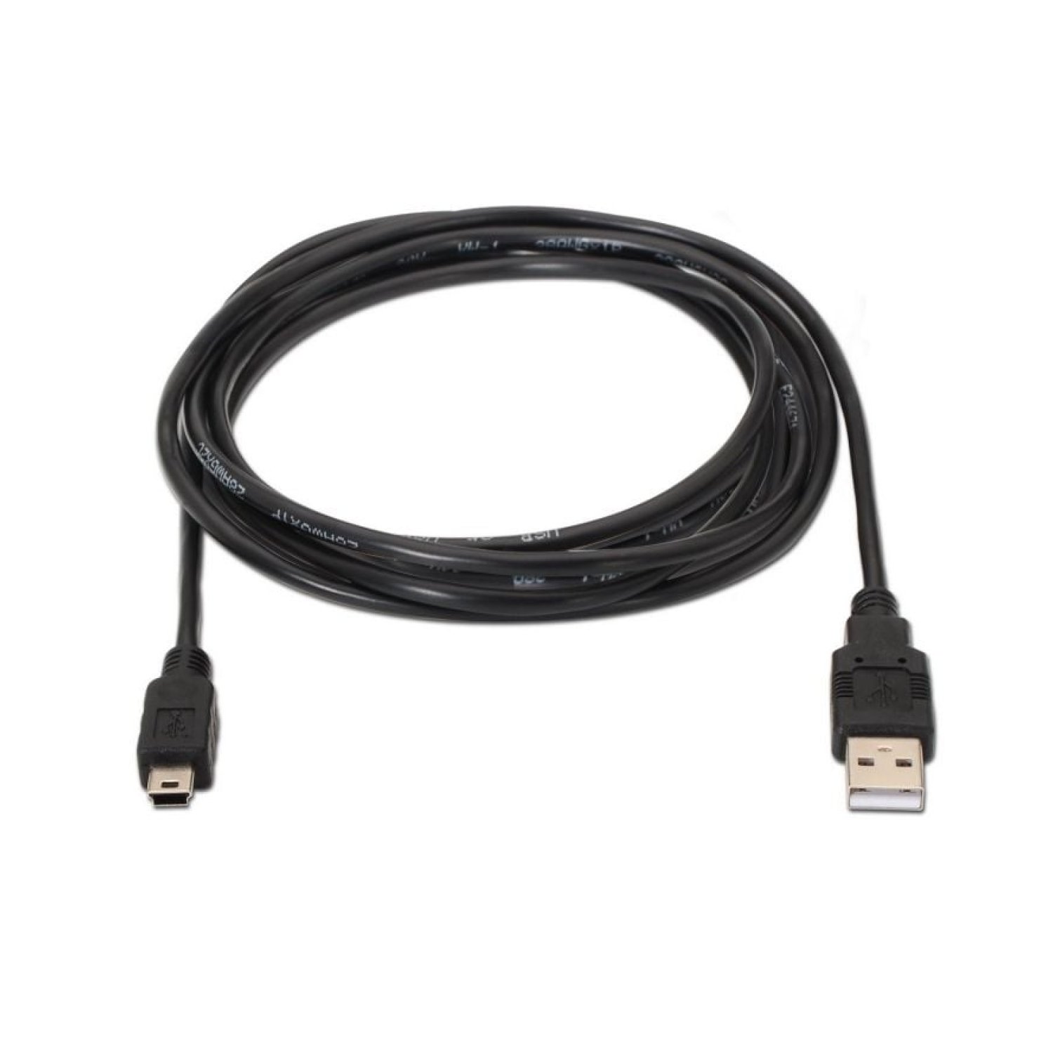 Aisens Cable USB 2.0 · USB a Mini USB · 3m · 60 Mbps · Negro