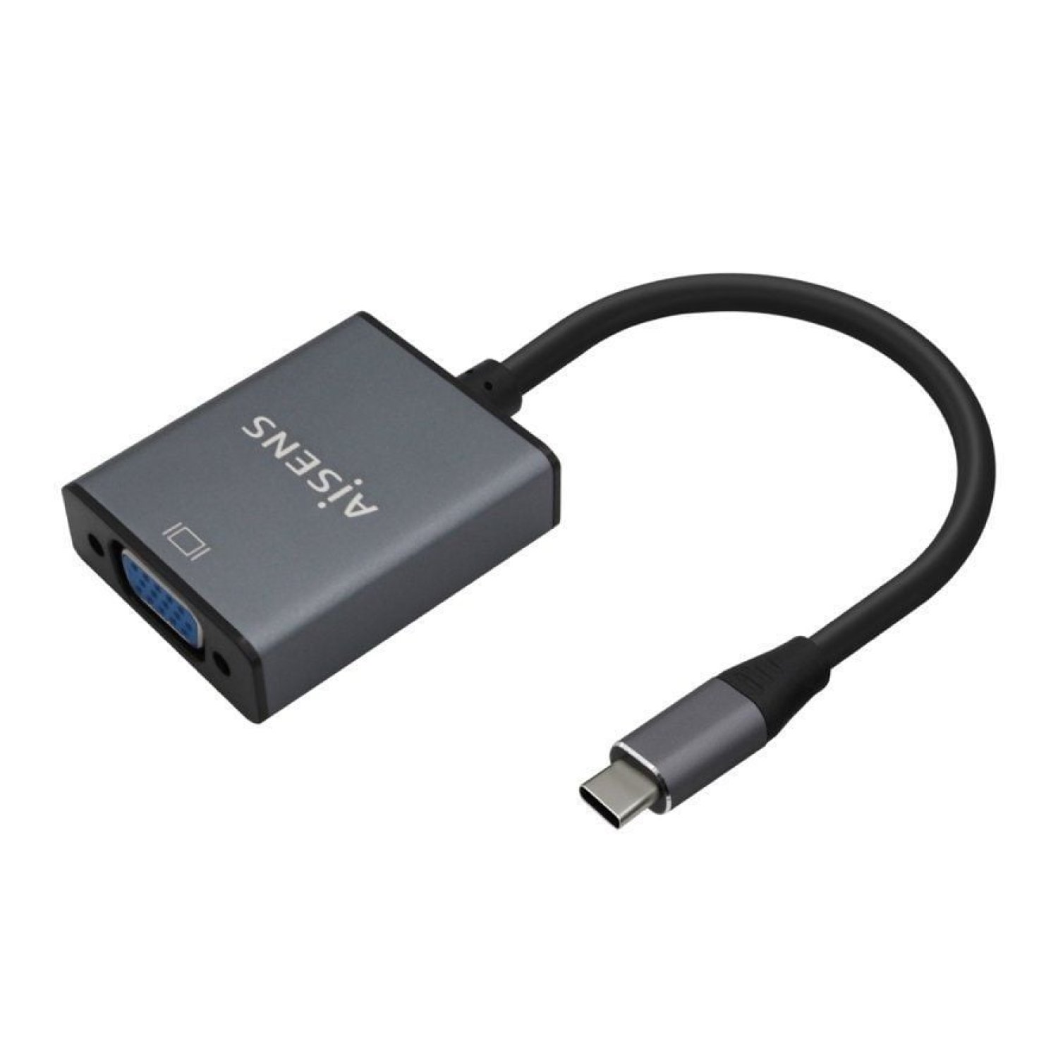 Aisens Conversor USB-C a VGA · 27W · 1250Mbps · 15cm · Gris