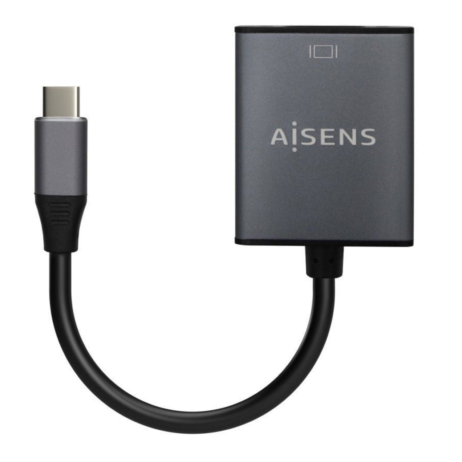 Aisens Conversor USB-C a VGA · 27W · 1250Mbps · 15cm · Gris
