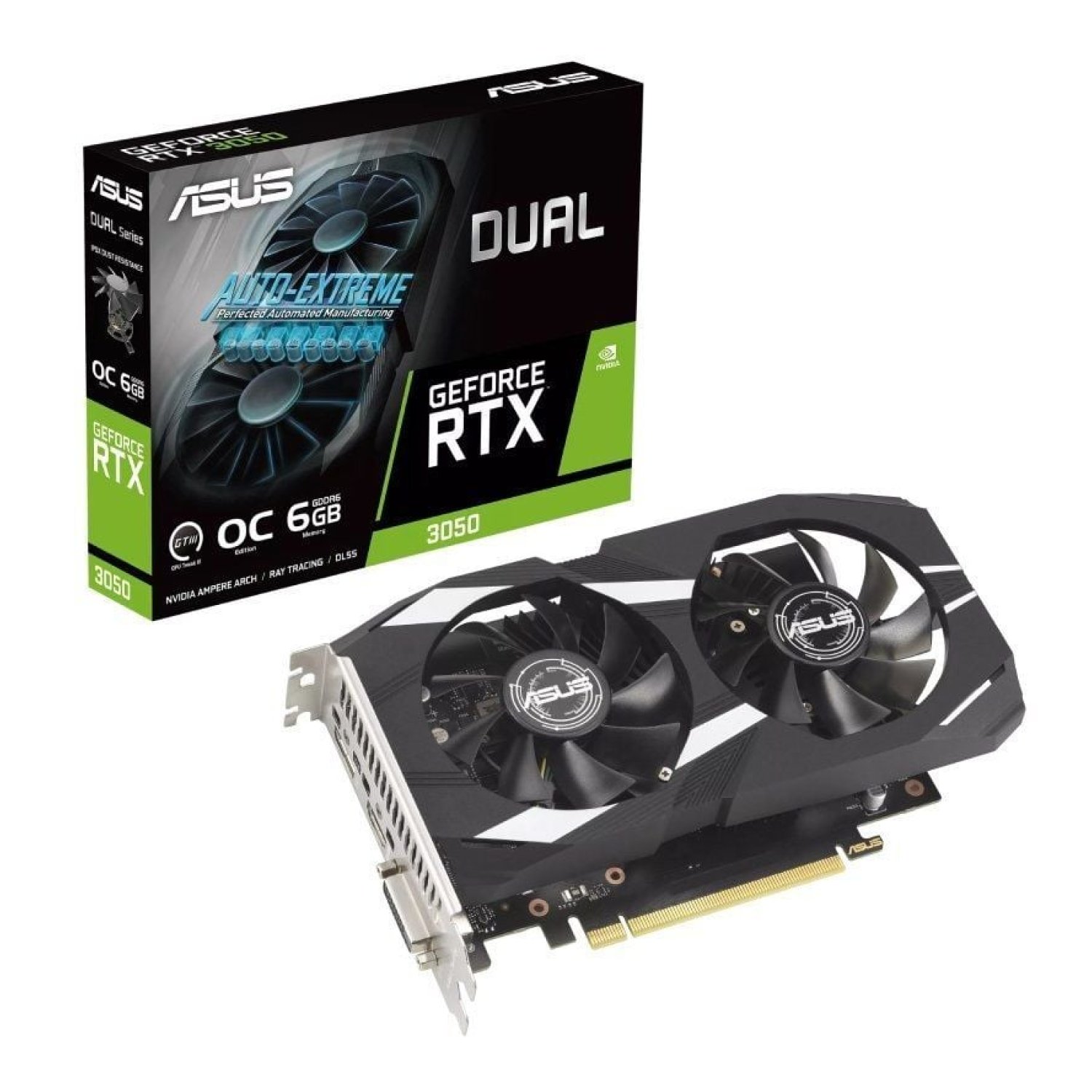 Asus Dual GeForce RTX 3050 OC · 6GB GDDR6 · Tarjeta Gráfica