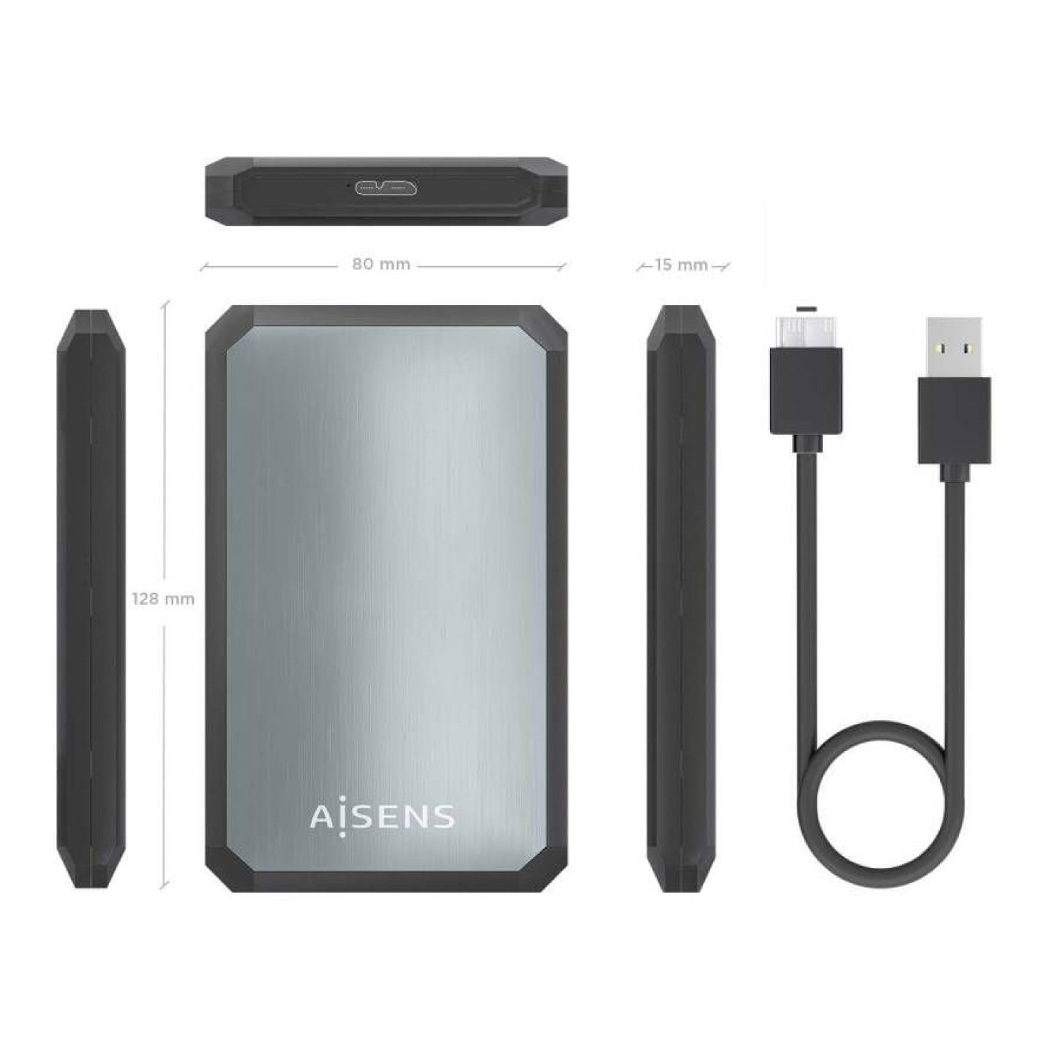Aisens Caja Externa 2.5" · USB 3.1 · Sin tornillos