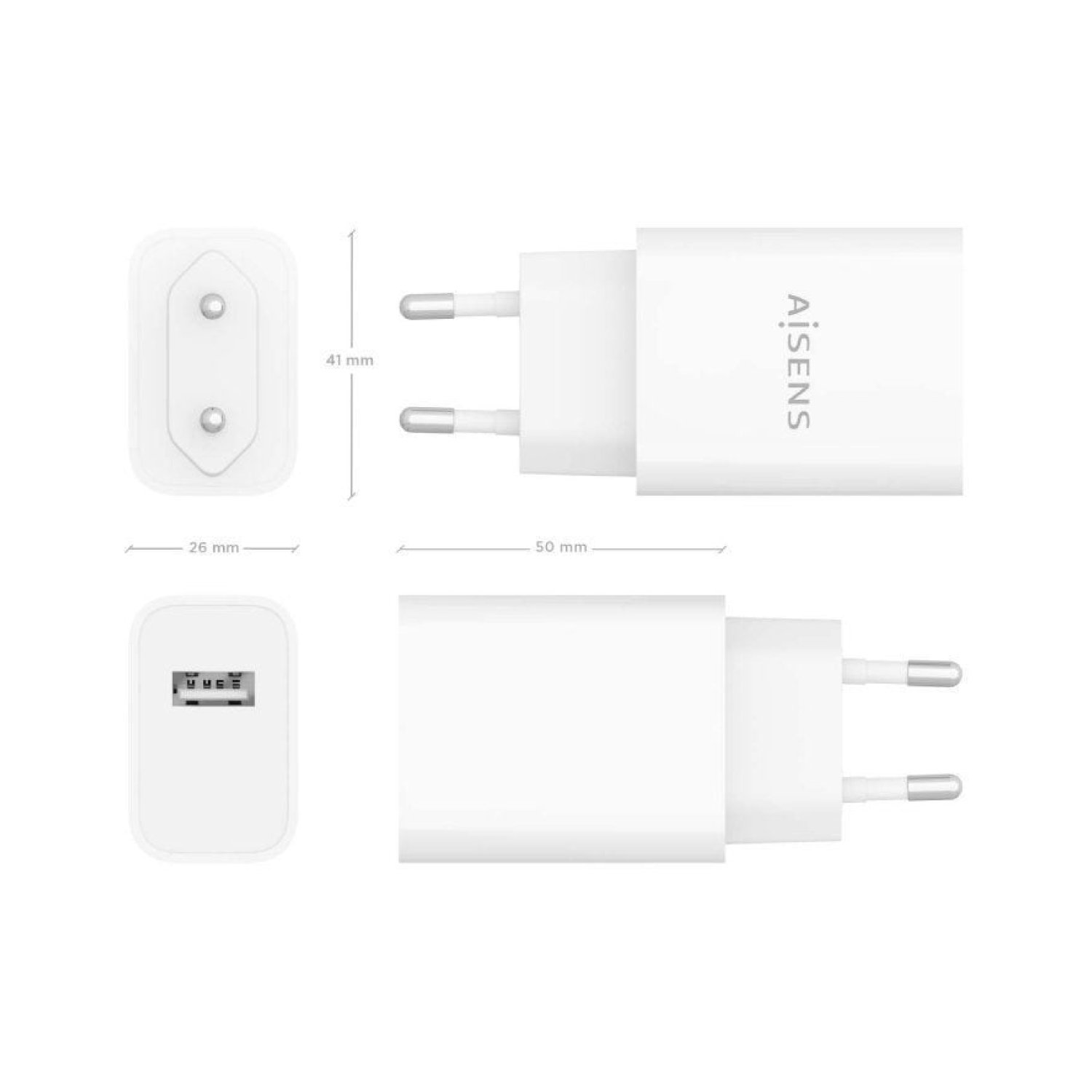 Aisens Cargador de Pared · 1xUSB · 10,5W