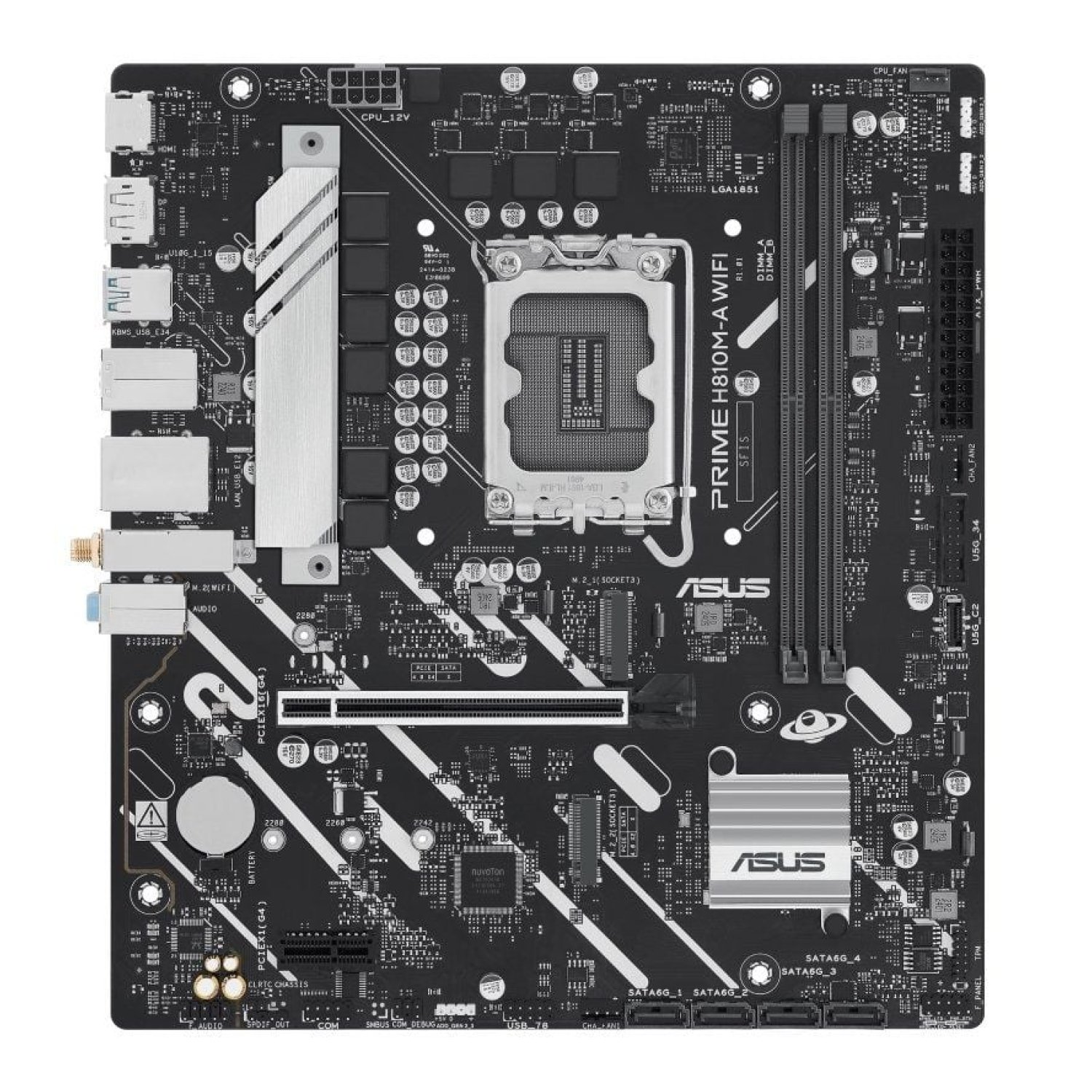 ASUS Prime H810M-A WiFi · Socket 1851 · DDR5 · PCIe 4.0 · Micro ATX
