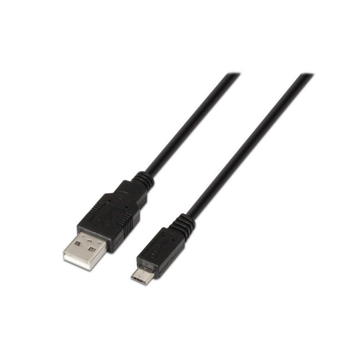 Aisens · Cable USB 2.0 · USB Macho a MicroUSB · 1,8m · 60Mbps · Negro