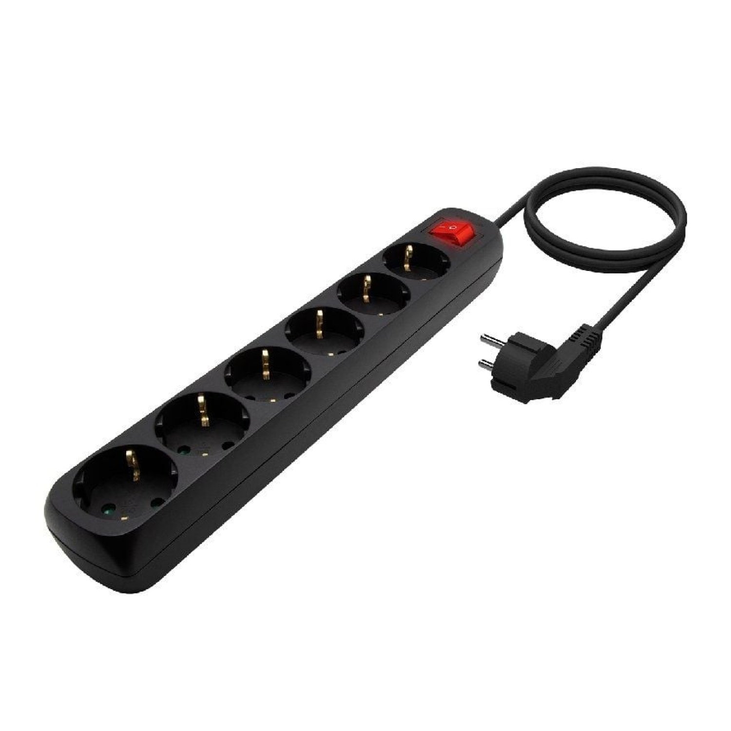 Aisens · Regleta 6 Tomas · Cable 1,4m · Interruptor · Negro