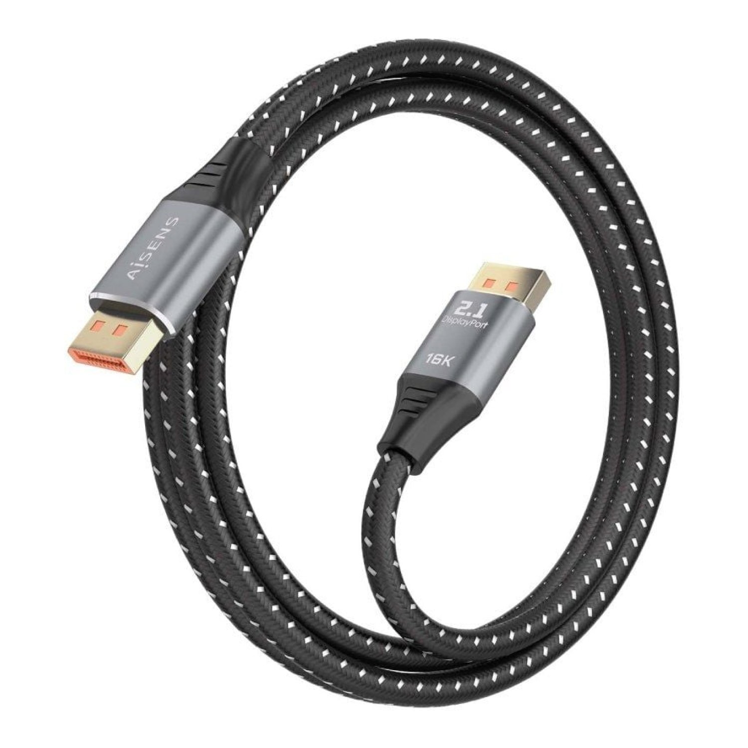 Aisens Cable DisplayPort 2.1 · 16K · 80Gbps · 1,5m · Negro