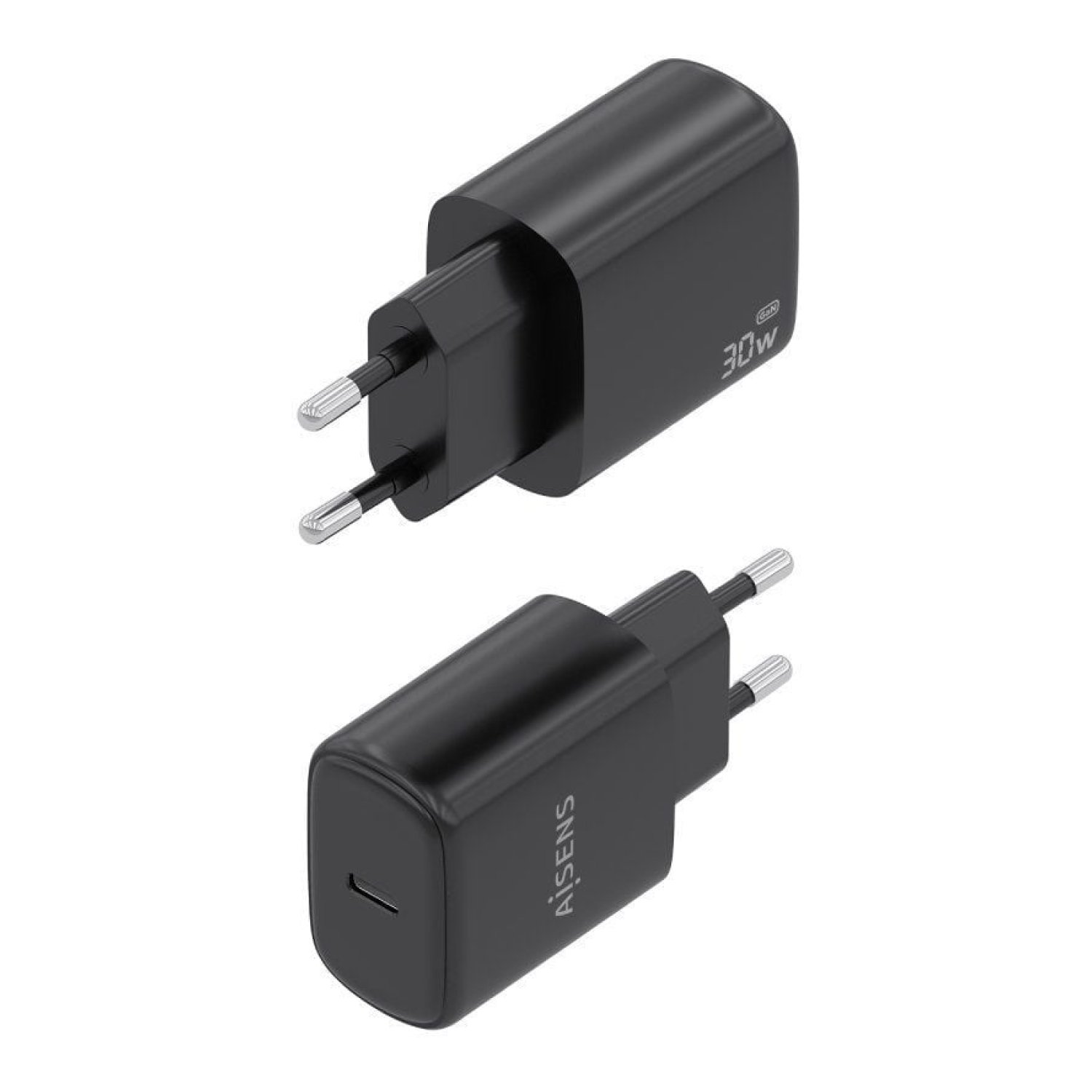 Aisens Cargador GaN · 1 USB-C · 30W · Negro