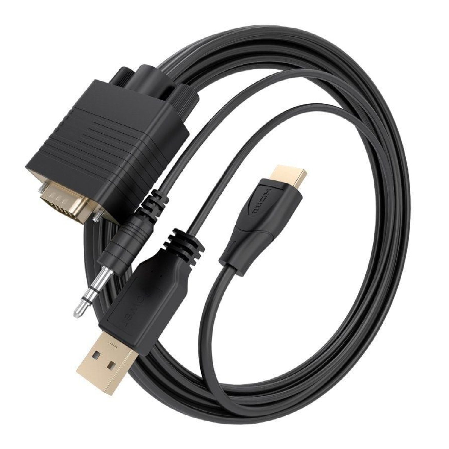 Aisens A115-1009 · Cable Conversor SVGA a HDMI · USB + Jack · 2m · Negro