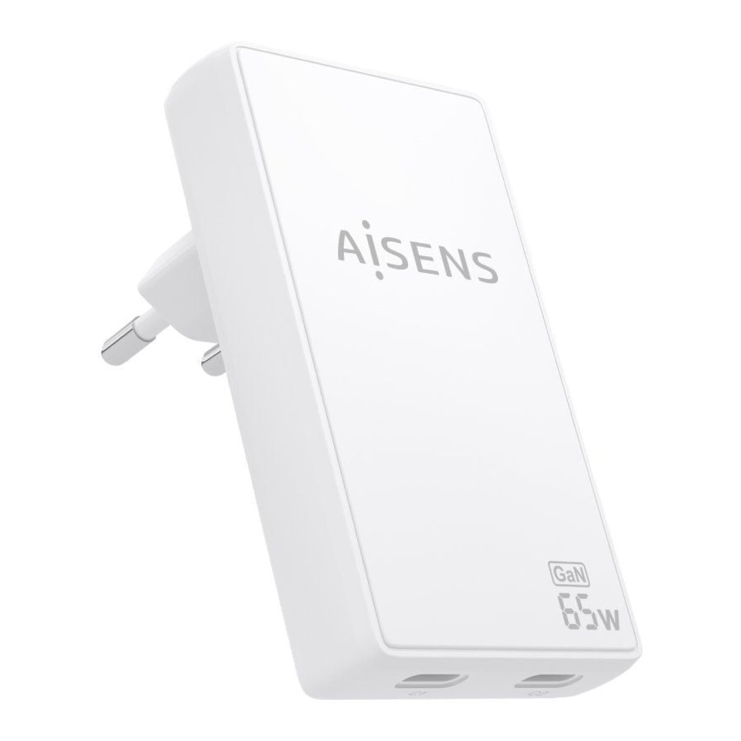 Aisens Cargador GaN · 2x USB-C · 65W · Blanco