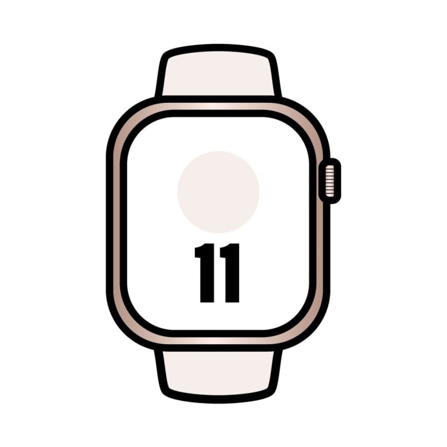 Apple Watch Series 11 · GPS · 46mm · Oro Rosa · Correa Deportiva Rosa Rubor M/L