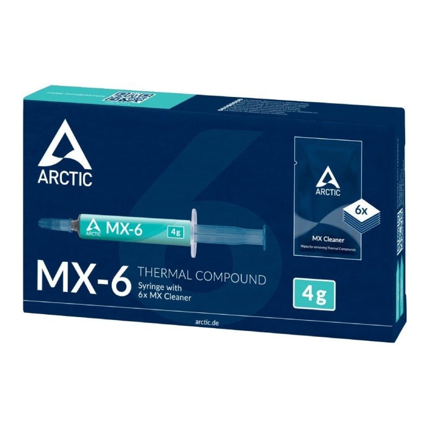 Arctic MX-6 · Pasta Térmica · 4g · Incluye 6 Toallitas de Limpieza