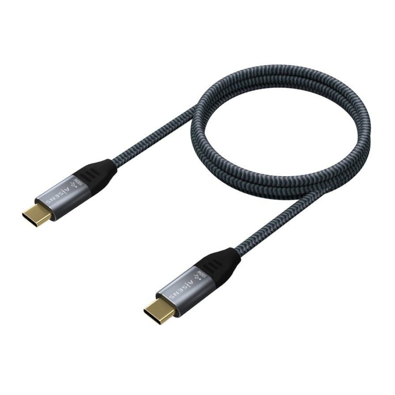 Aisens · Cable USB 3.2 Tipo-C · 2m · 20Gbps · 100W · Gris