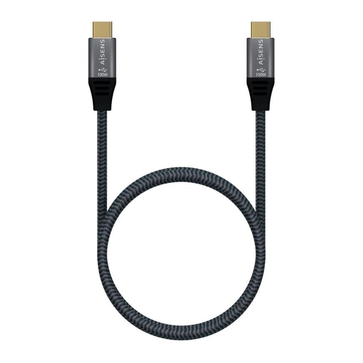 Aisens · Cable USB 3.2 Tipo-C · 2m · 20Gbps · 100W · Gris