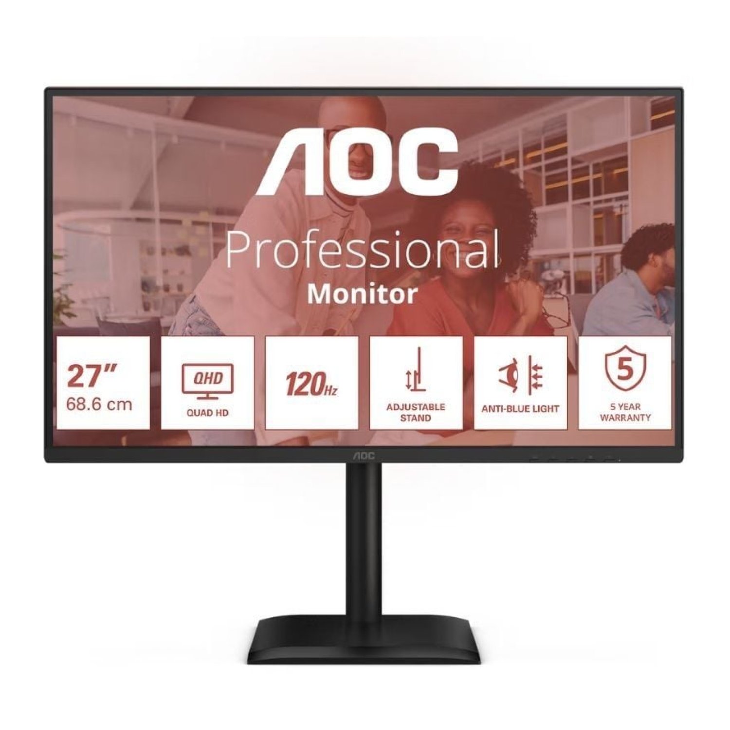 AOC Q27E4CV · Monitor Profesional 27" · QHD · Regulable en Altura