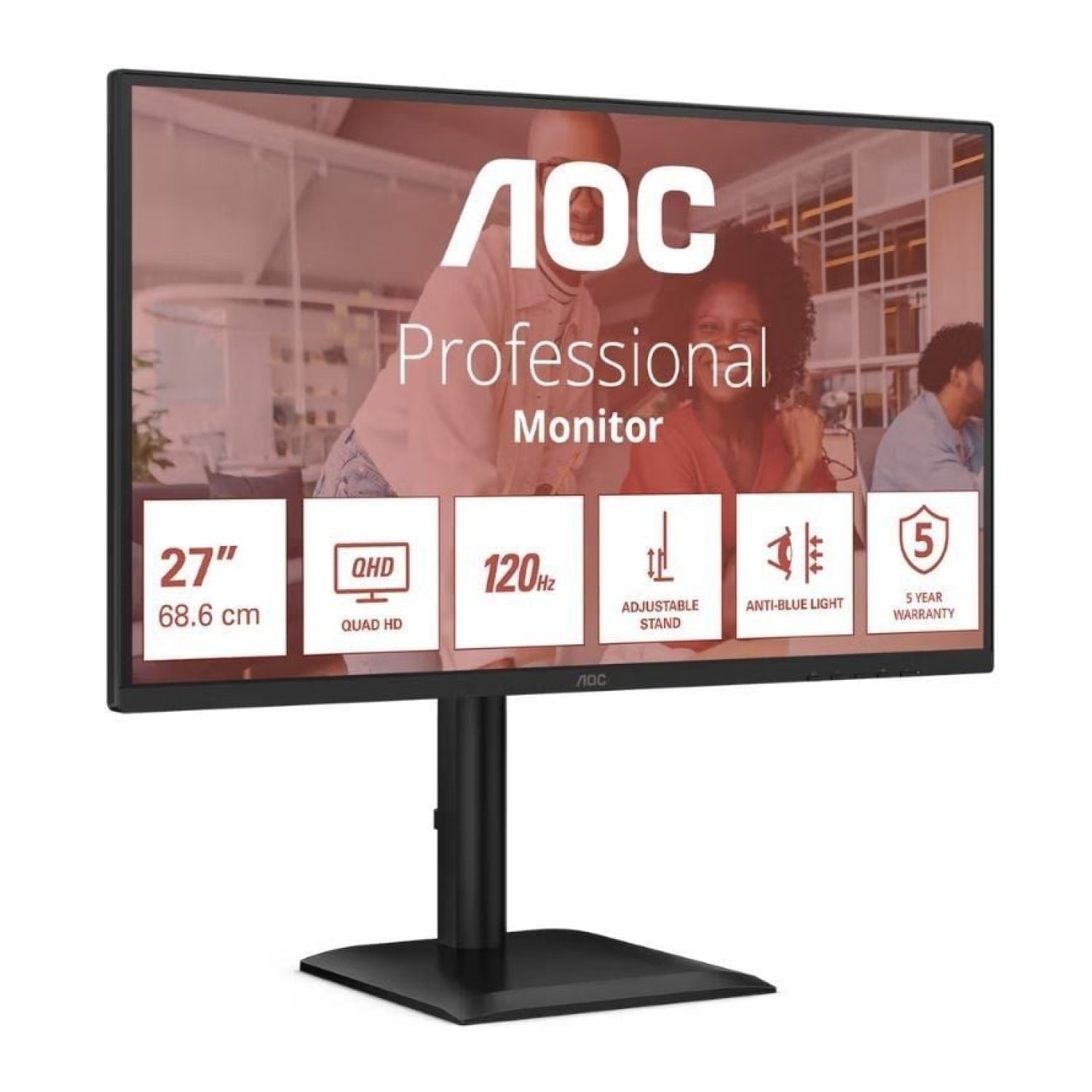 AOC Q27E4CV · Monitor Profesional 27" · QHD · Regulable en Altura