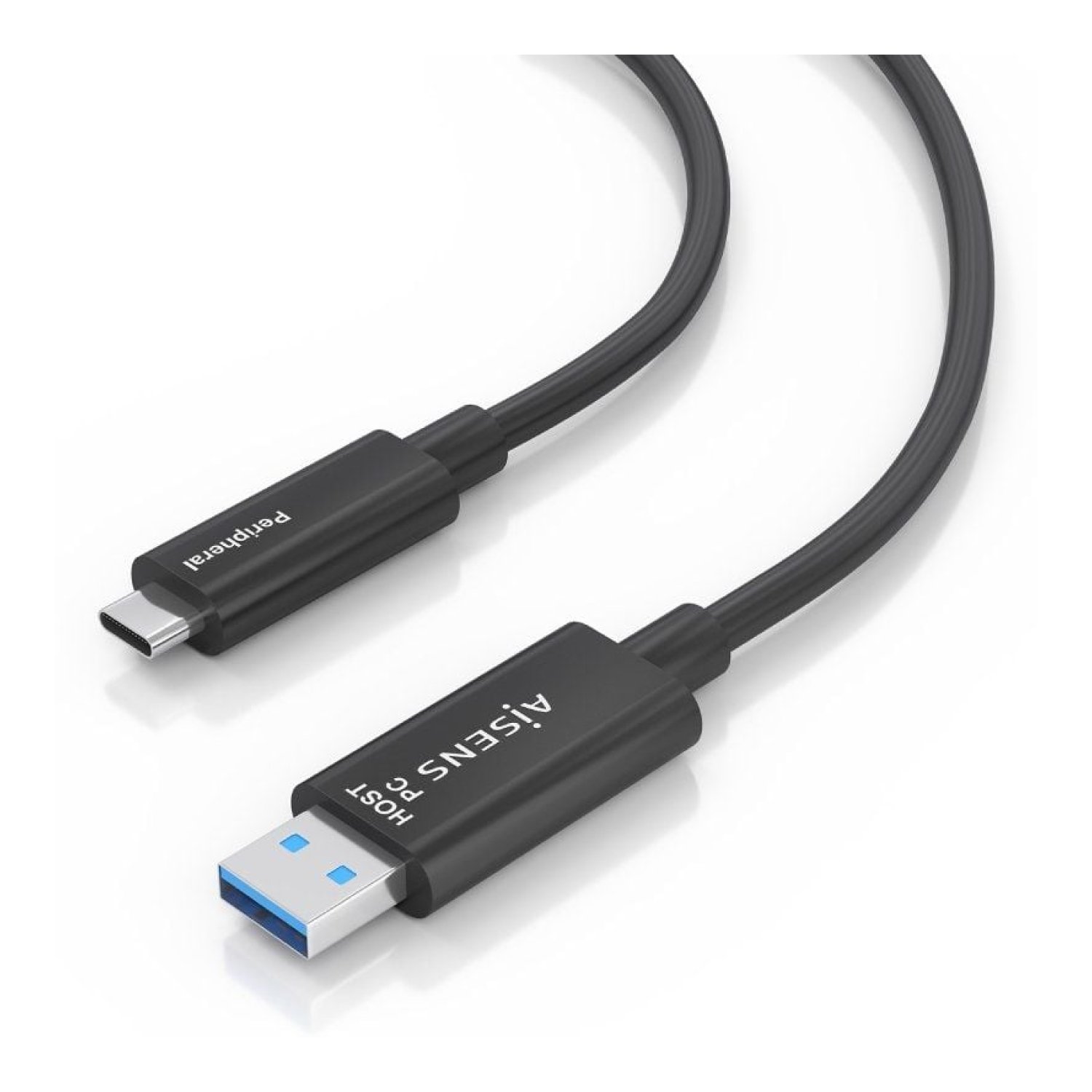 Aisens Cable USB 3.2 Tipo-C AOC · 15m · 10Gbps · Negro