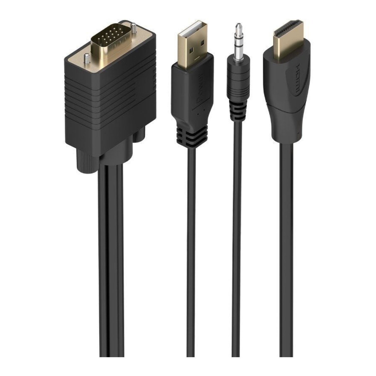 Aisens Cable Conversor · SVGA a HDMI · USB · Jack Audio · 1,5m · Negro