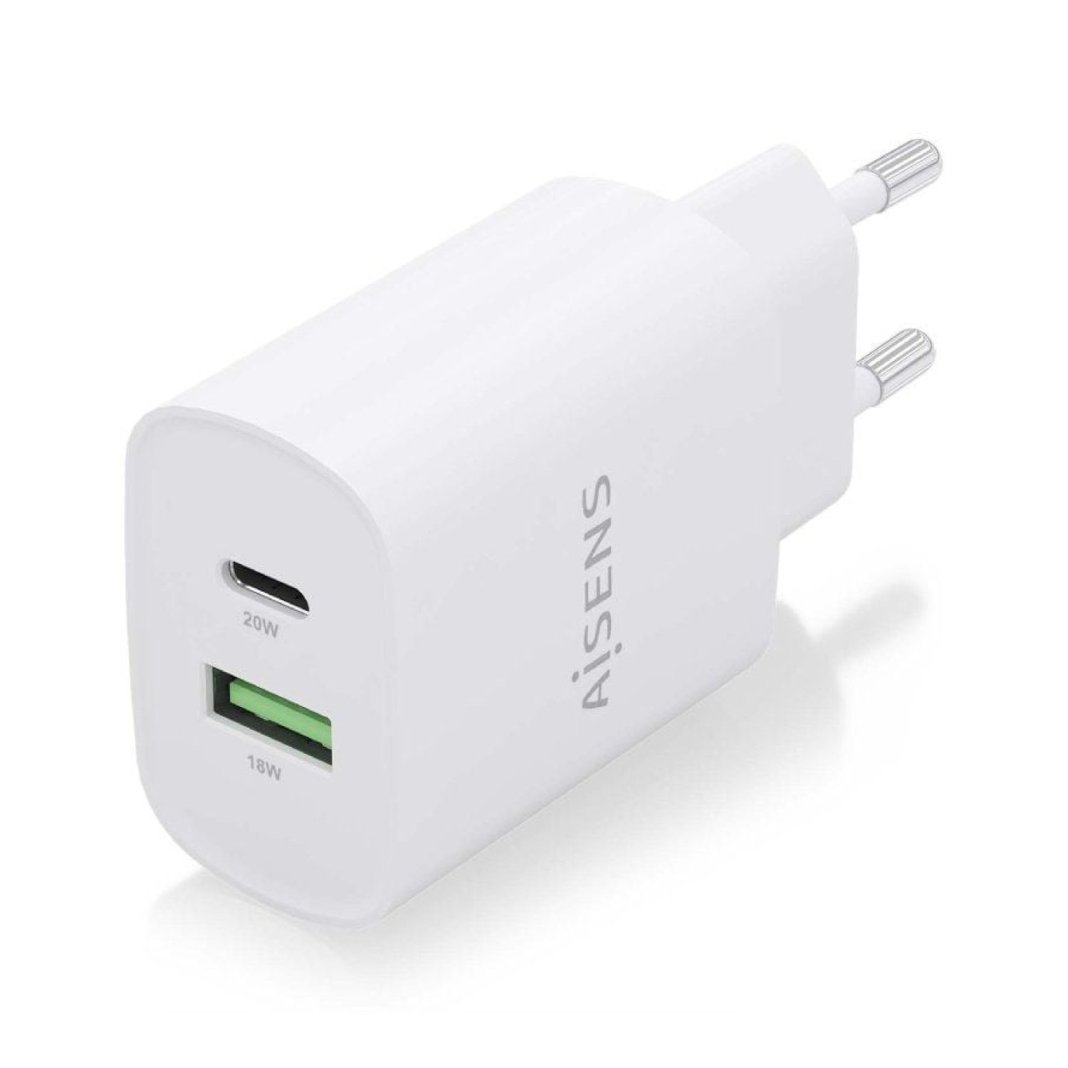Aisens Cargador de Pared · 20W · 1x USB-C · 1x USB
