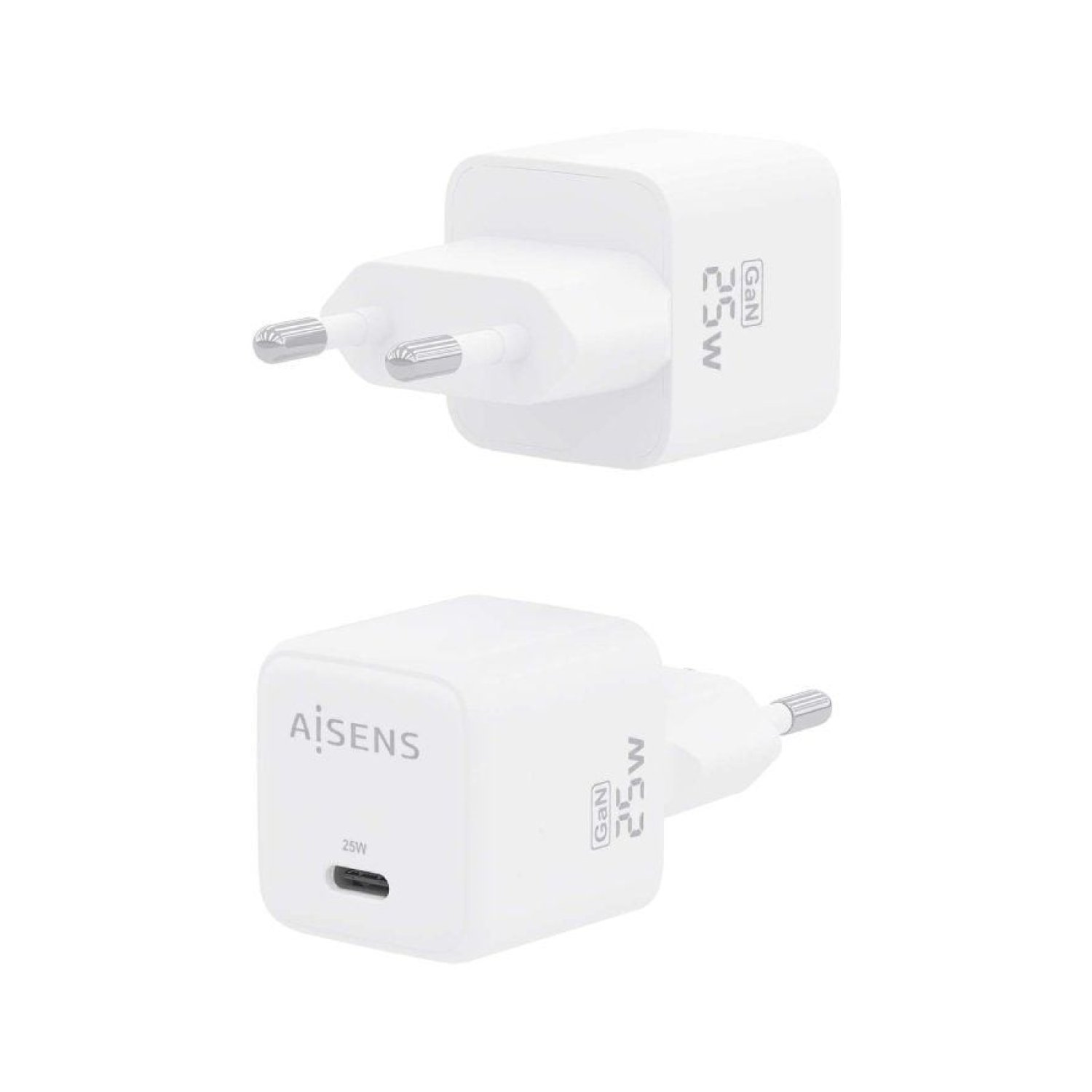 Aisens Cargador GaN · 25W · 1x USB-C · Carga Rápida
