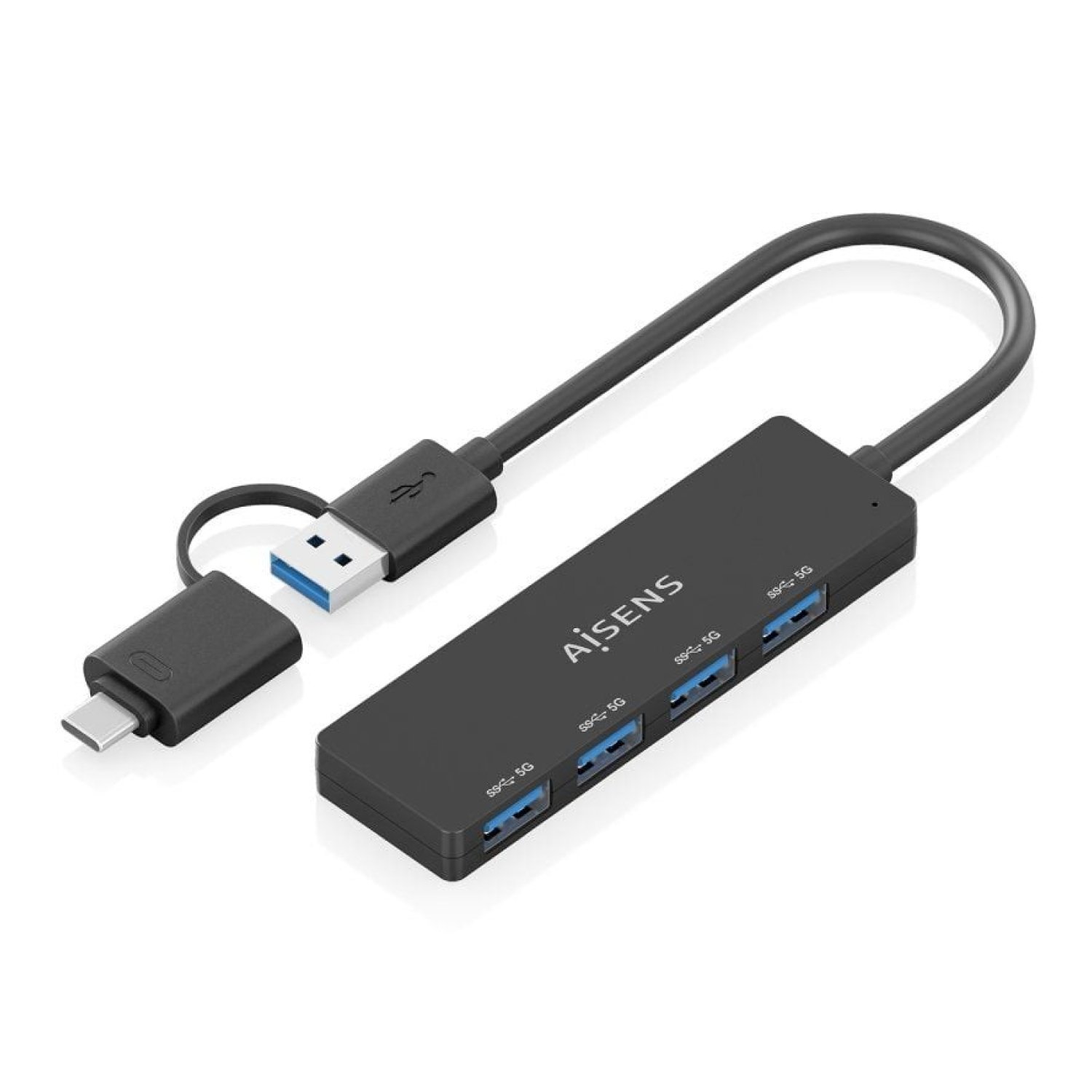 Aisens Hub USB Tipo-C · USB 3.1 · 4 puertos USB · 1 Tipo-C