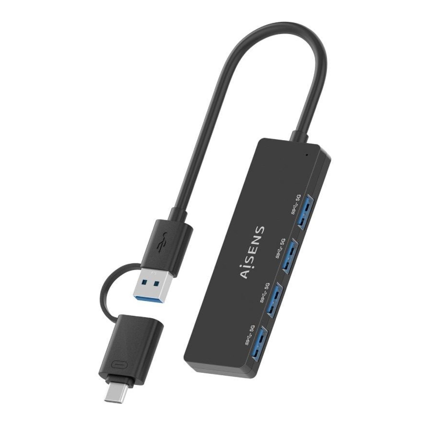 Aisens Hub USB Tipo-C · USB 3.1 · 4 puertos USB · 1 Tipo-C