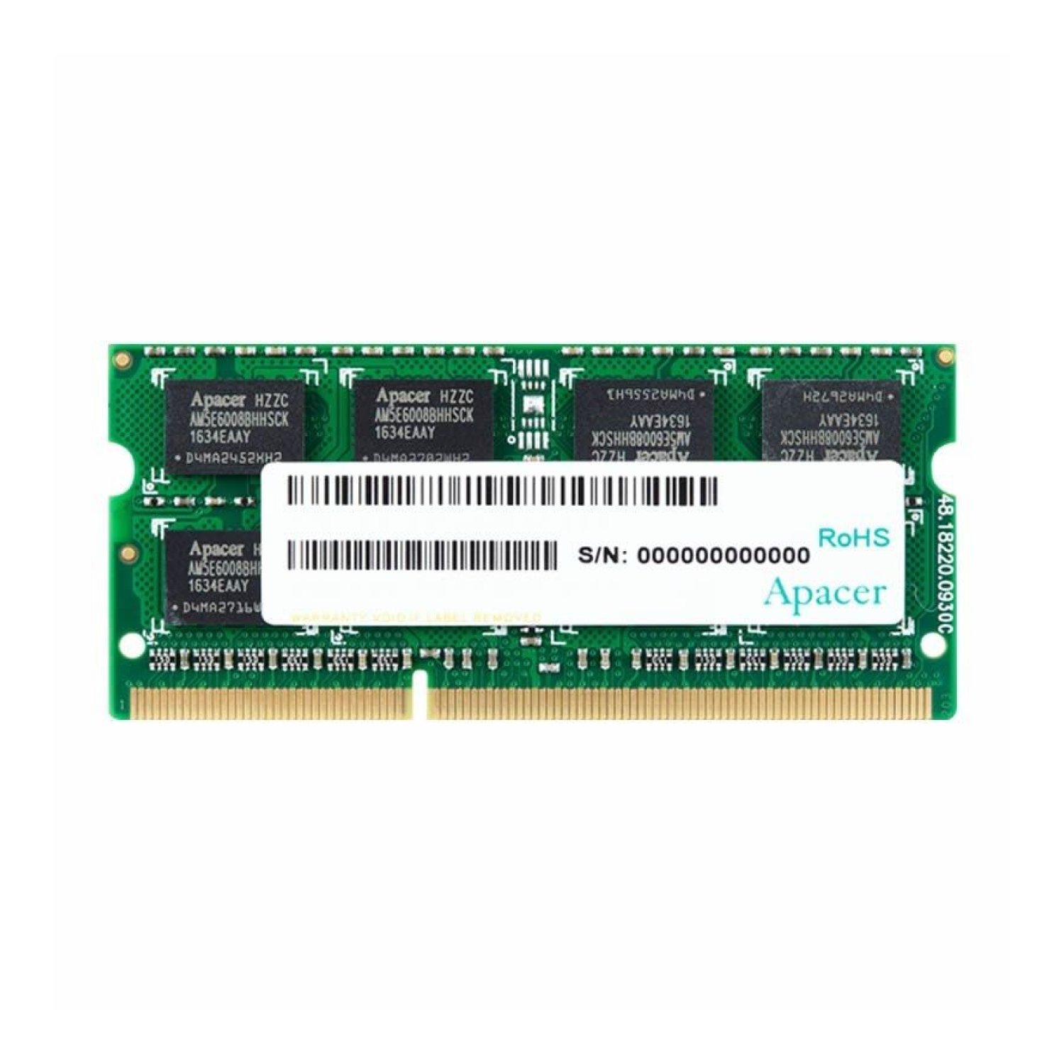 Memoria RAM Apacer DV.08G2K.KAM 8GB/ DDR3L/ 1600MHz/ 1.35V/ CL11/ SODIMM