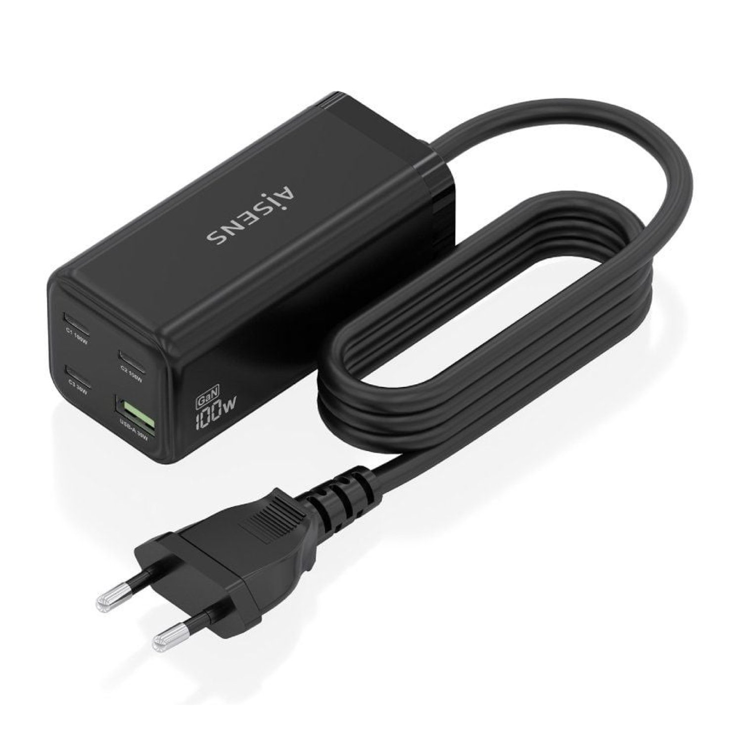 Aisens Cargador GaN Sobremesa · 100W · 3xUSB-C · 1xUSB · Carga Rápida