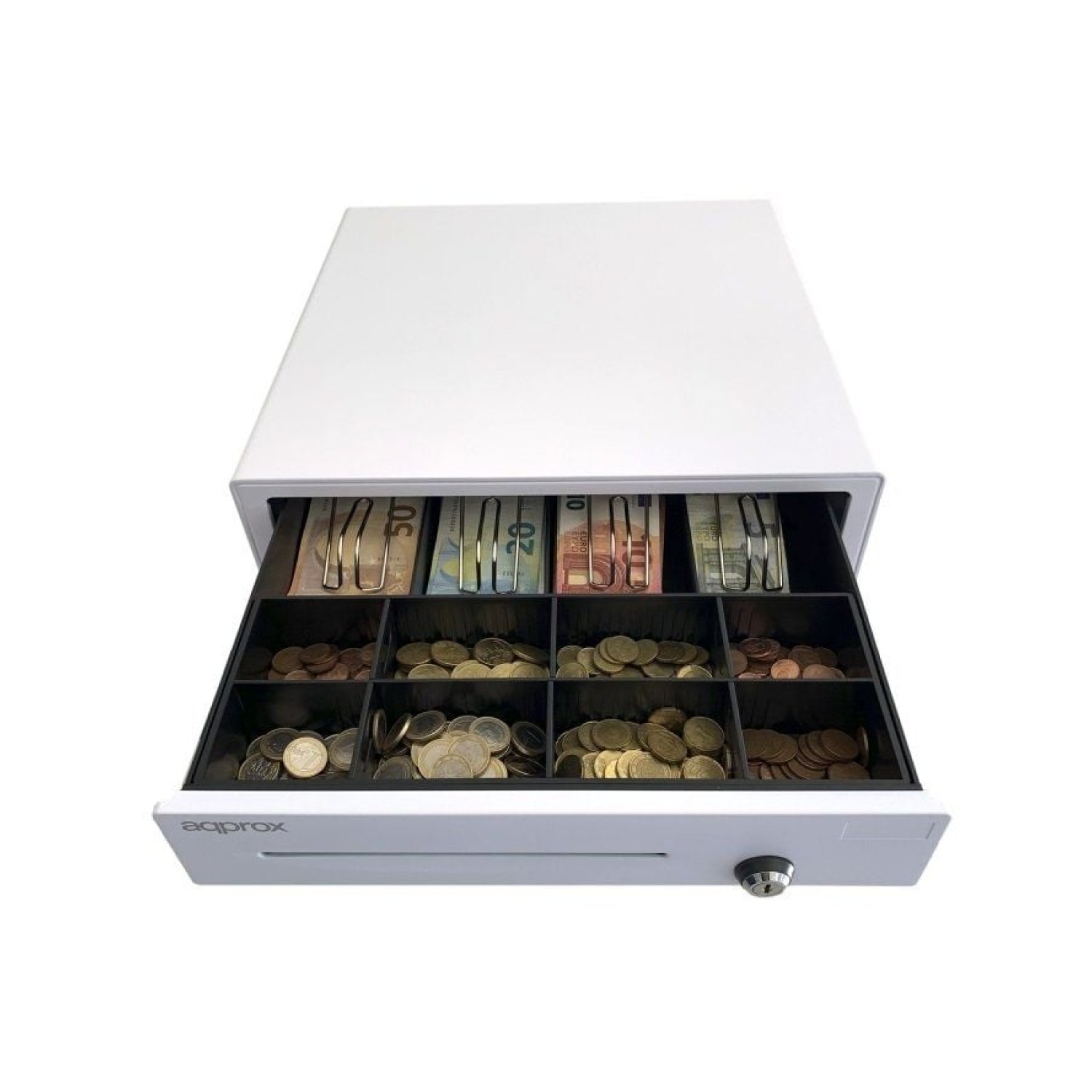 Approx appCASH01 · Cajón Portamonedas · Manual y Automático · Blanco