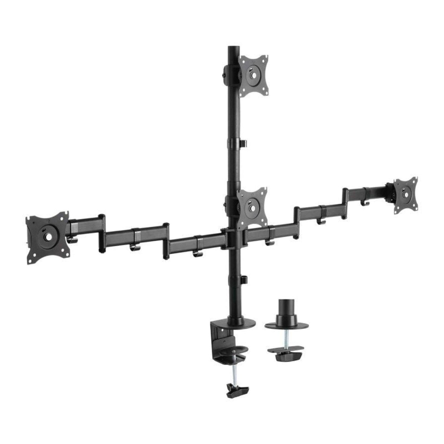 Aisens DT27TSR · Soporte Mesa 4 Monitores · Giratorio · Inclinable · Hasta 8kg