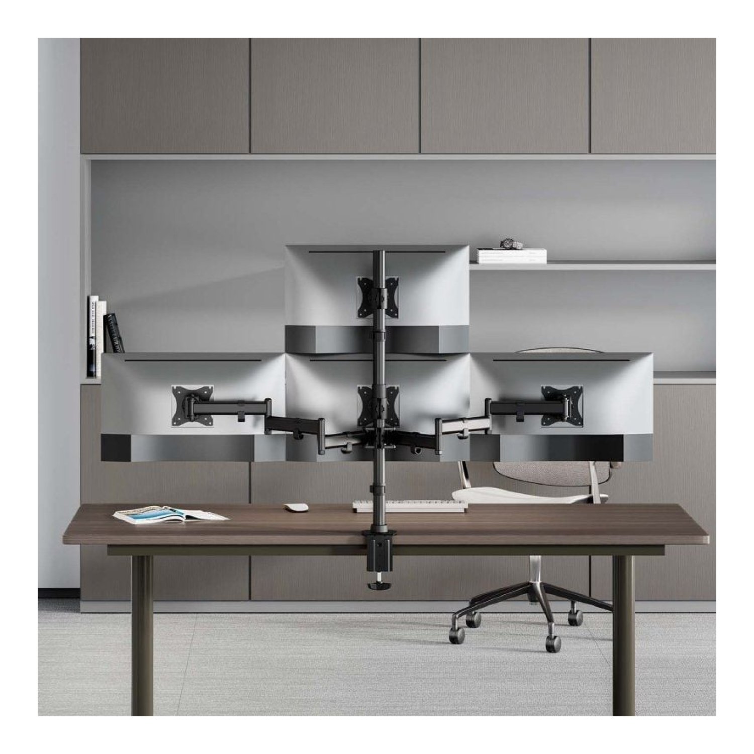 Aisens DT27TSR · Soporte Mesa 4 Monitores · Giratorio · Inclinable · Hasta 8kg