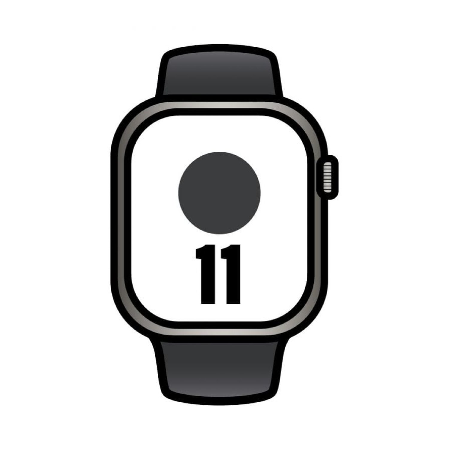 Apple Watch Series 11 · 42mm · GPS + Cellular · Titanio · Correa Deportiva Negra