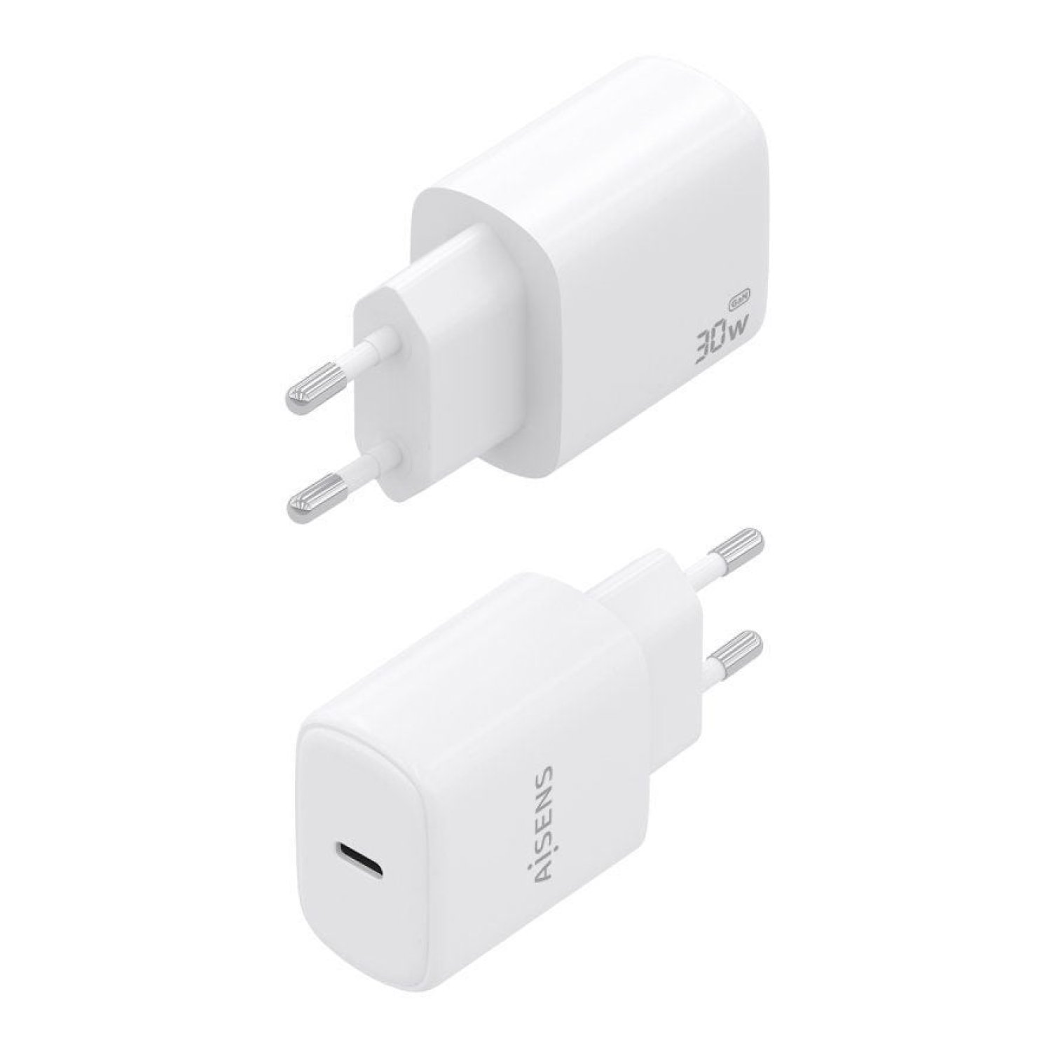 Aisens Cargador GaN · 1x USB-C · 30W · Blanco