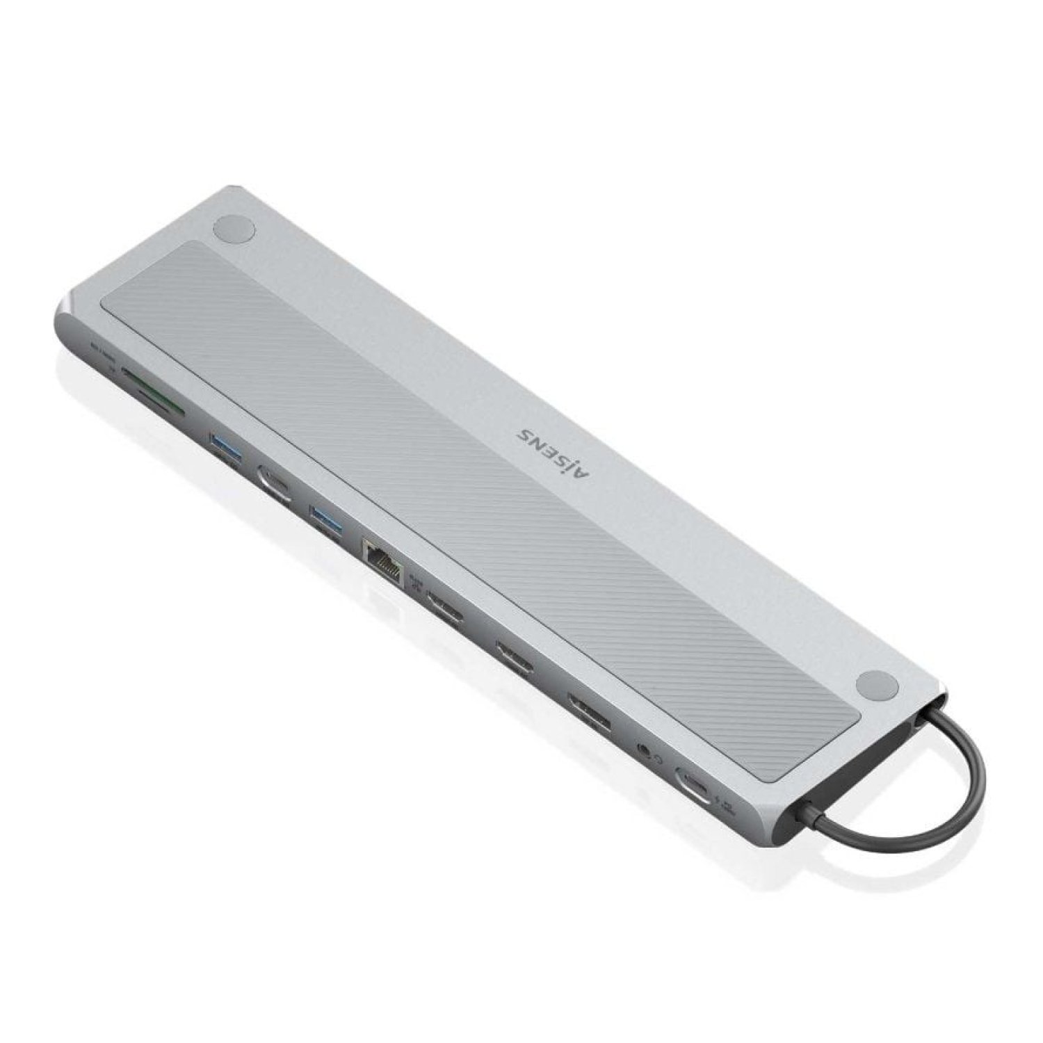 Aisens Docking USB Tipo-C · 2xHDMI 4K · 3xUSB · RJ45 · DisplayPort · Gris