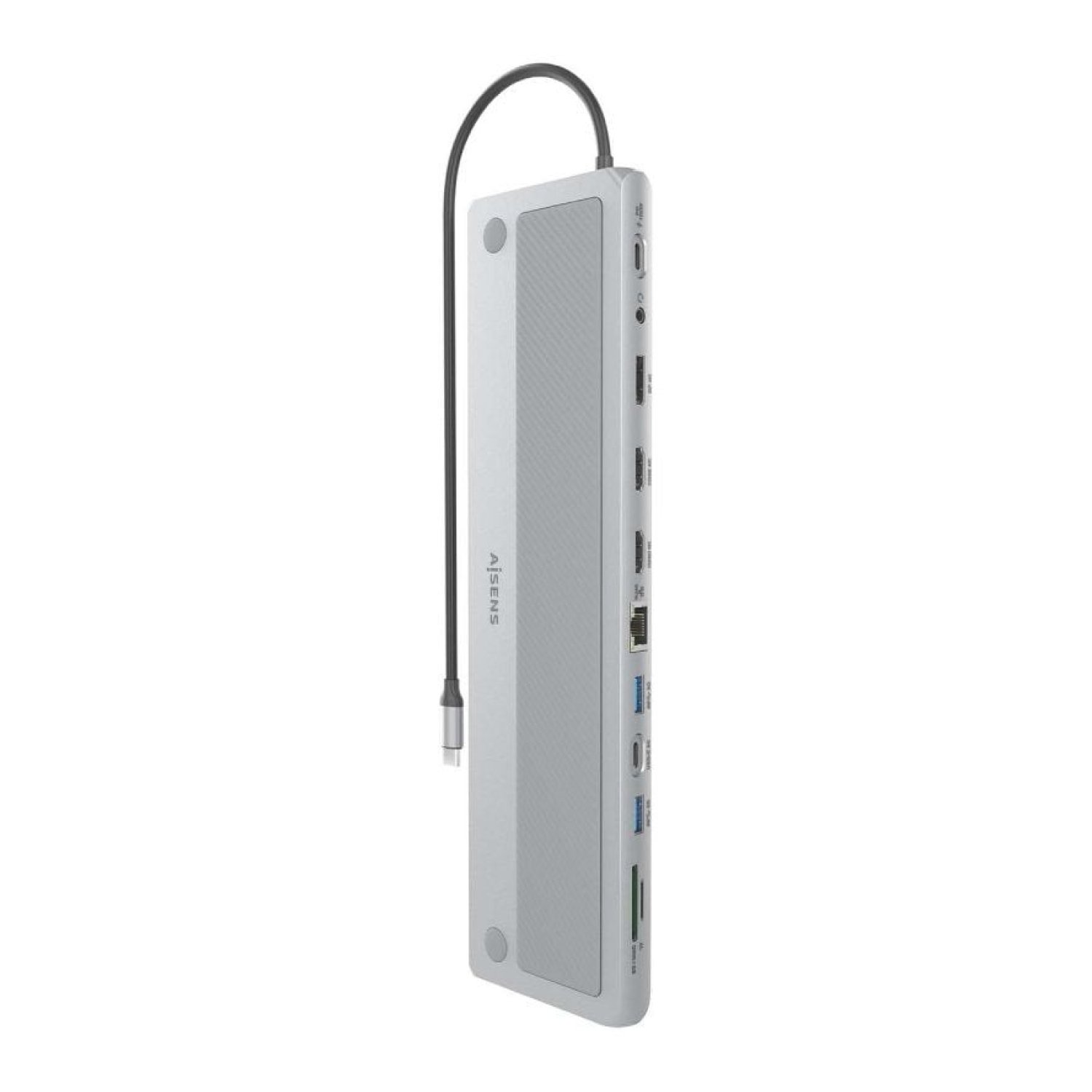 Aisens Docking USB Tipo-C · 2xHDMI 4K · 3xUSB · RJ45 · DisplayPort · Gris