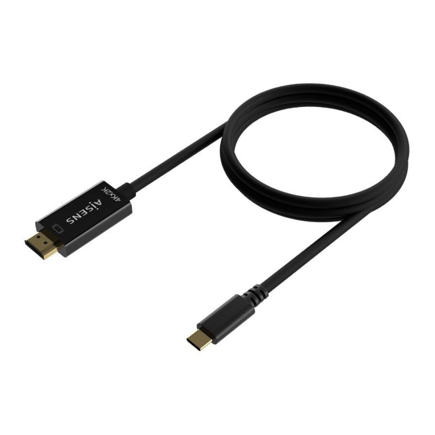 Aisens · Cable Conversor USB-C a HDMI 4K · 1,8m · 27W · 1250Mbps · Negro