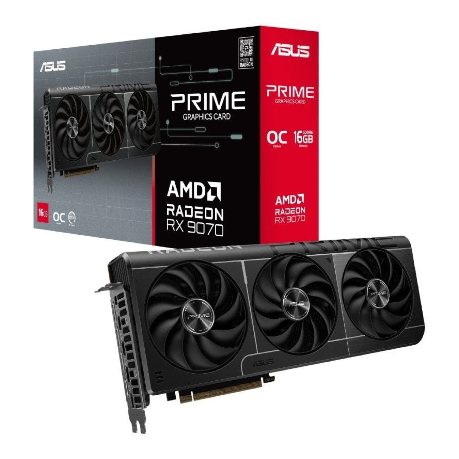 ASUS Radeon RX 9070 Prime OC · 16GB GDDR6 · Tarjeta Gráfica