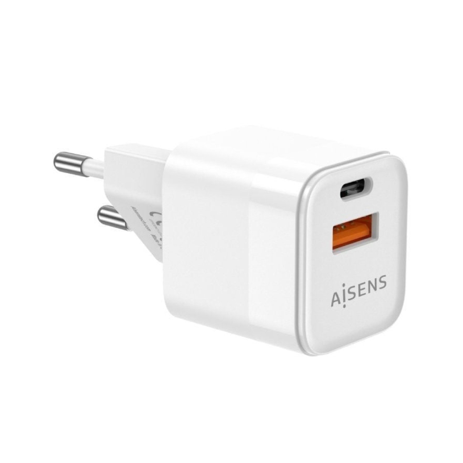 Aisens · Cargador GaN 20W · 1 USB-C + 1 USB · Carga Rápida