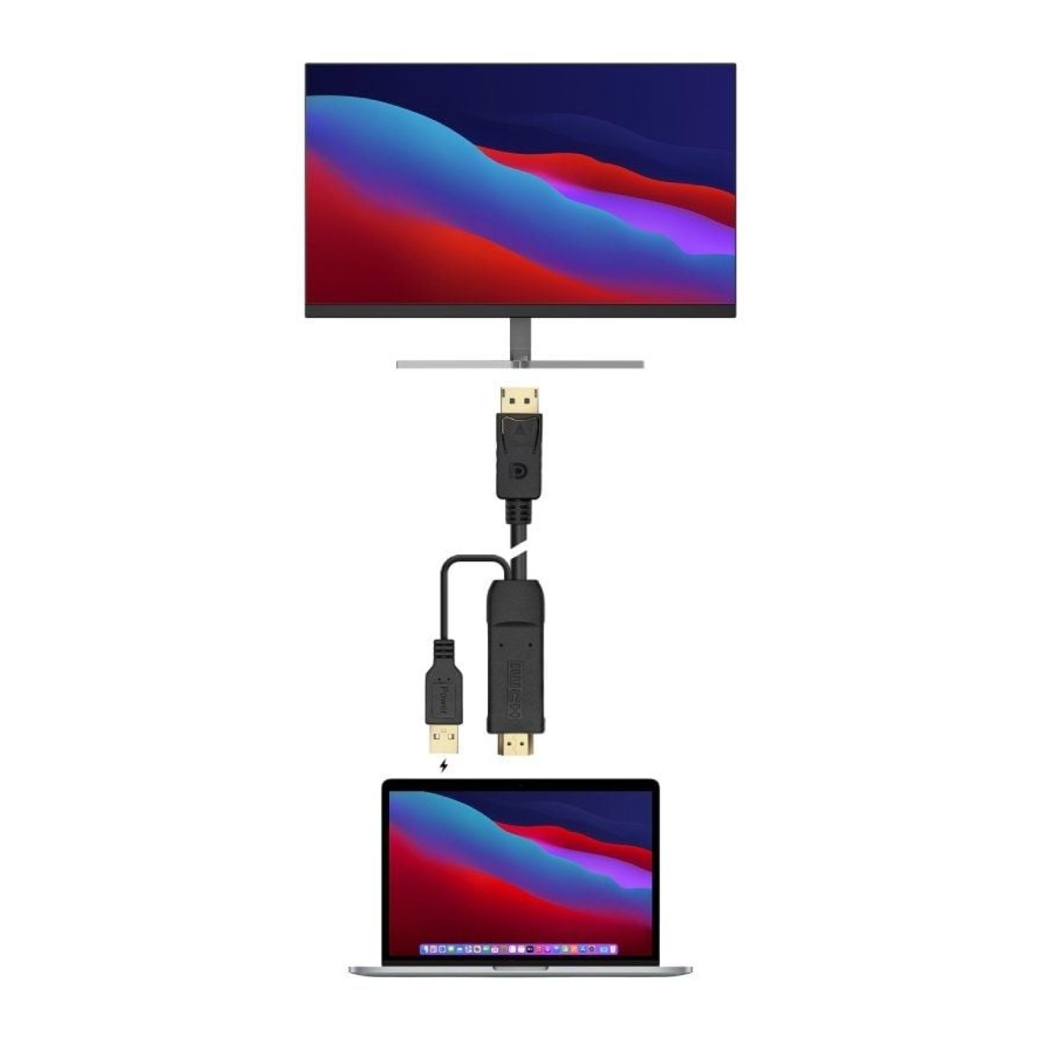 Aisens Cable Conversor · HDMI a DisplayPort · 2250Mbps · 10W · 2m · Negro